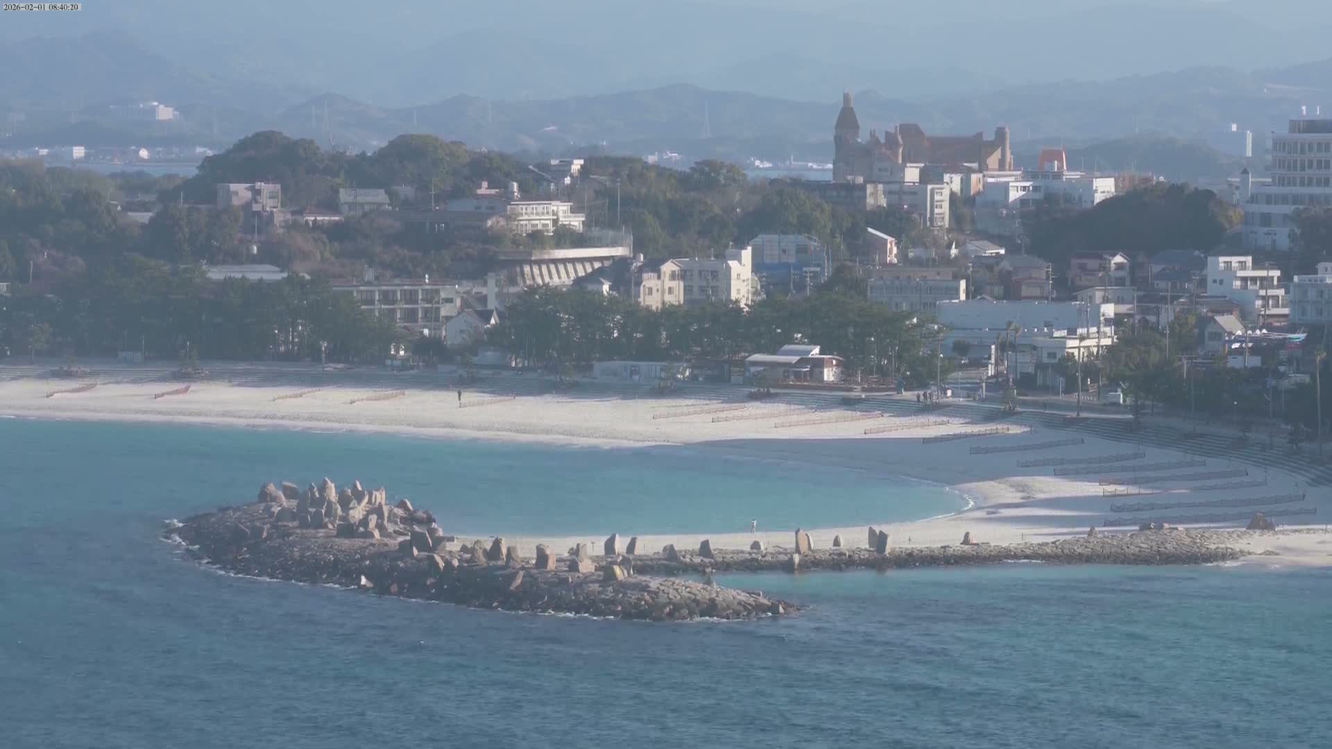 Wakayama, Shirahama Town & Beach ( 和歌山県白浜町とビーチ ) Skyline Live Cam - Shirahama, Nishimuro, Wakayama, Kansai, Honshu, Japan