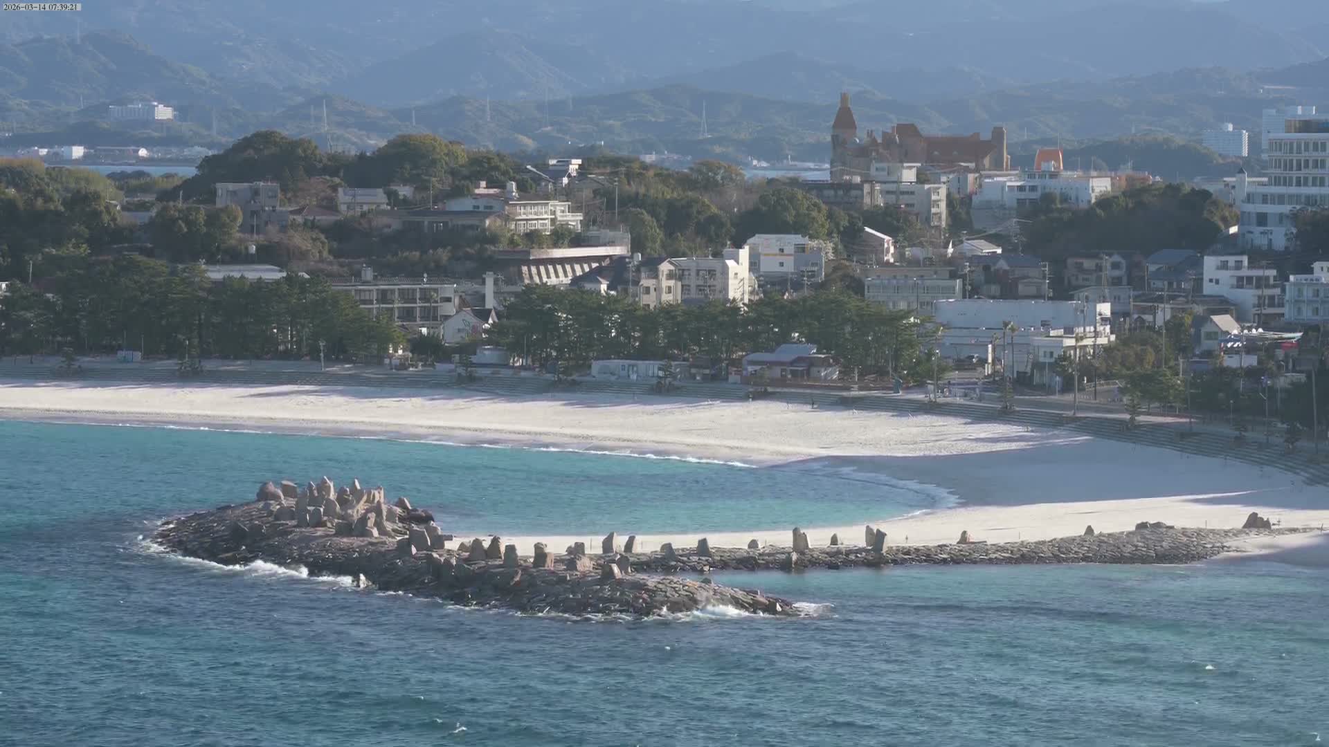 Wakayama, Shirahama Town & Beach ( 和歌山県白浜町とビーチ ) Skyline Live Cam - Shirahama, Nishimuro, Wakayama, Kansai, Honshu, Japan