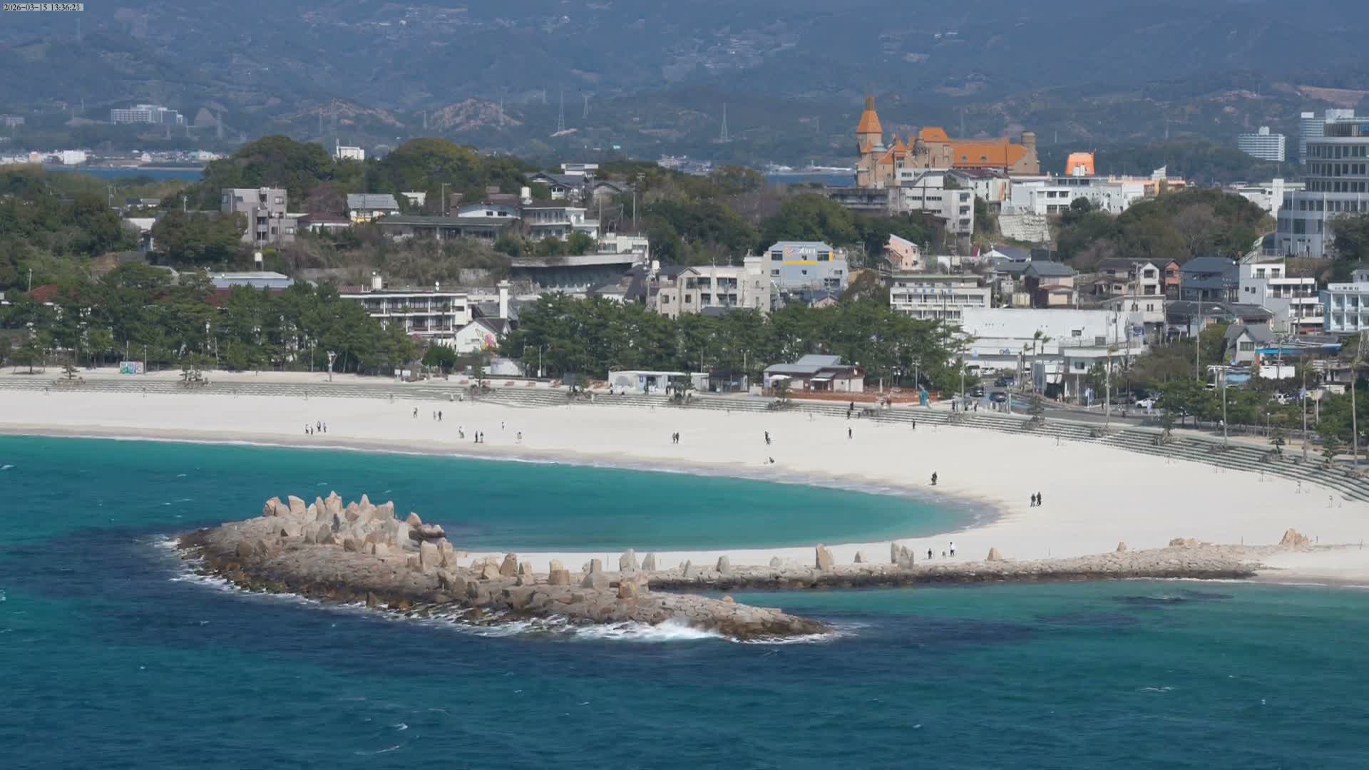Wakayama, Shirahama Town & Beach ( 和歌山県白浜町とビーチ ) Skyline Live Cam - Shirahama, Nishimuro, Wakayama, Kansai, Honshu, Japan