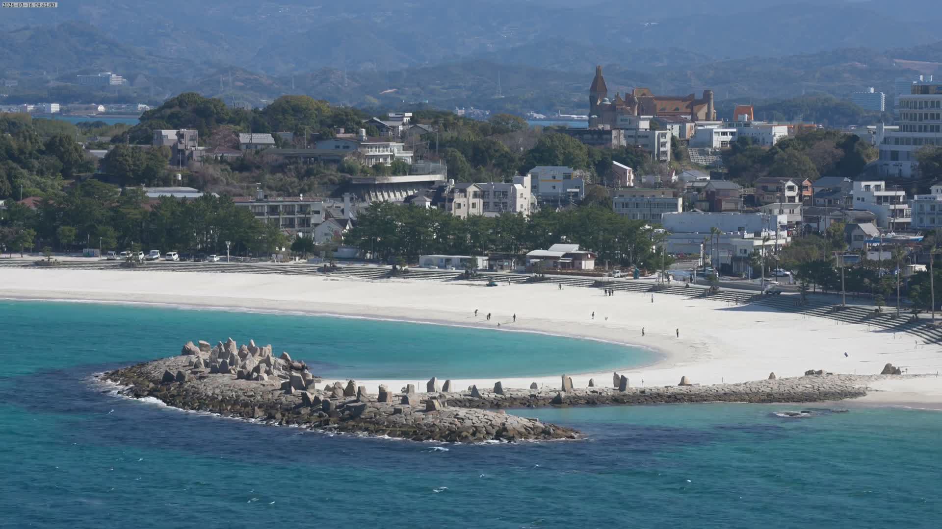 Wakayama, Shirahama Town & Beach ( 和歌山県白浜町とビーチ ) Skyline Live Cam - Shirahama, Nishimuro, Wakayama, Kansai, Honshu, Japan