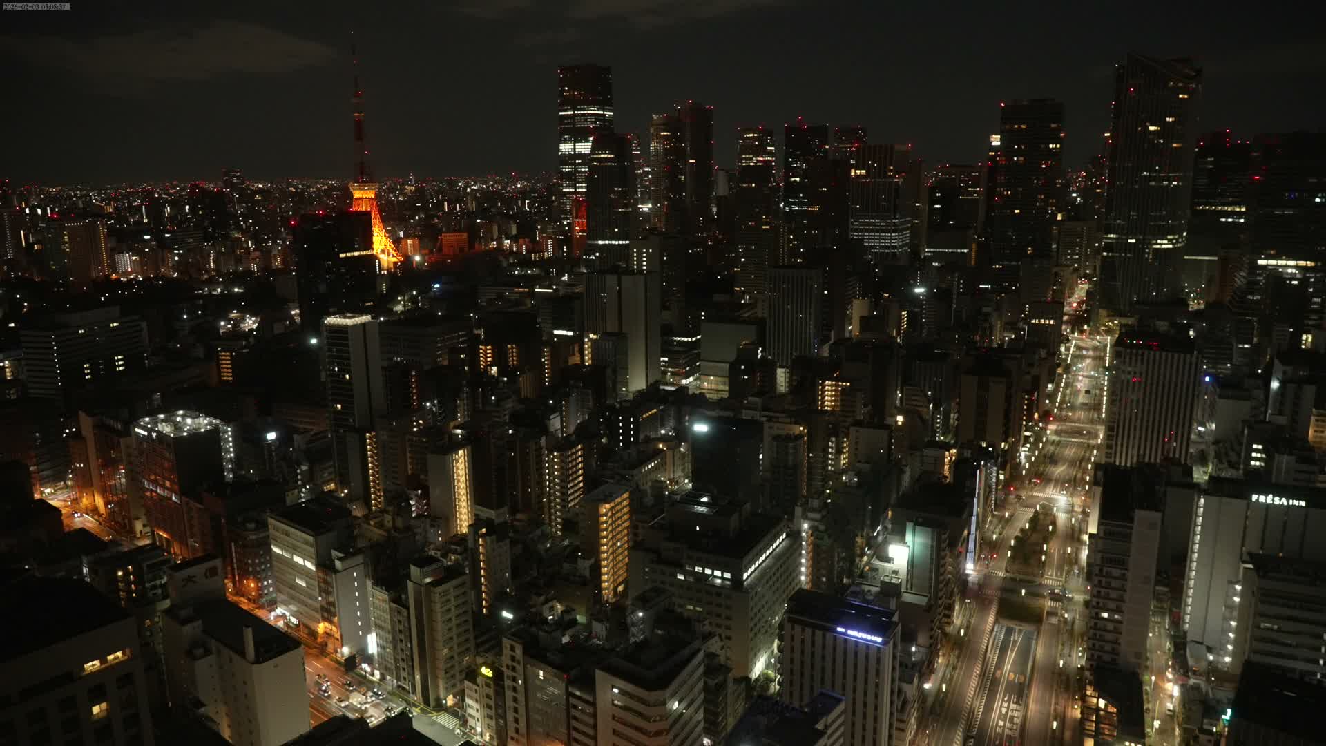 Tokyo West Skyline View from Shiodome Live Cam - Shiodome, Minato-ku, Tokyo, Kantō, Honshu, Japan