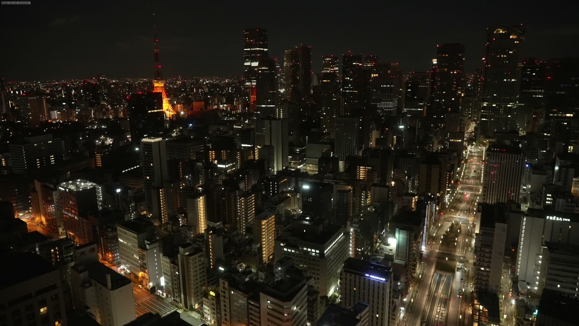 Tokyo West Skyline View from Shiodome Live Cam - Shiodome, Minato-ku, Tokyo, Kantō, Honshu, Japan