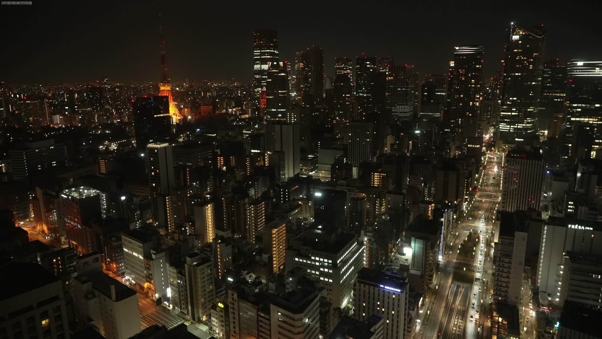 Tokyo West Skyline View from Shiodome Live Cam - Shiodome, Minato-ku, Tokyo, Kantō, Honshu, Japan