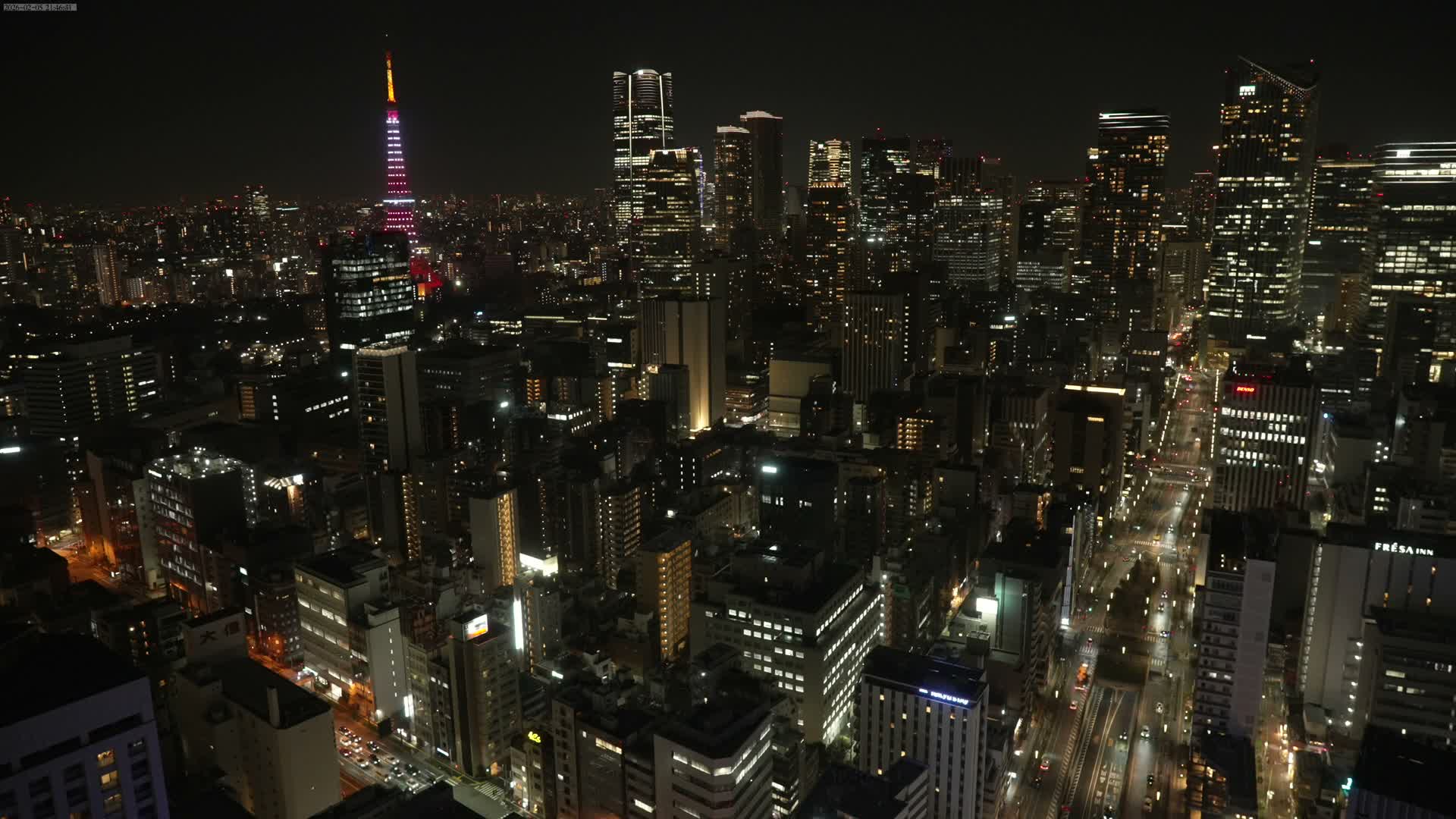 Tokyo West Skyline View from Shiodome Live Cam - Shiodome, Minato-ku, Tokyo, Kantō, Honshu, Japan