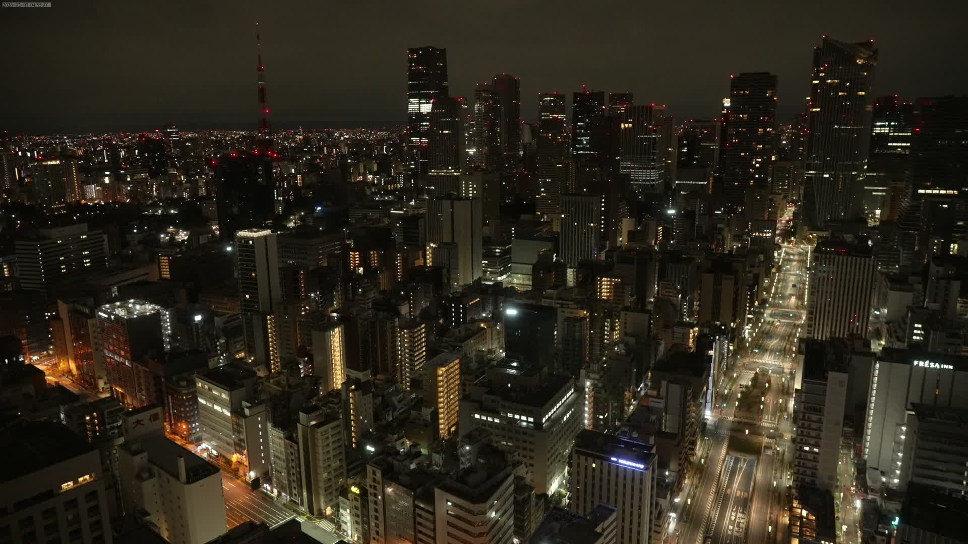 Tokyo West Skyline View from Shiodome Live Cam - Shiodome, Minato-ku, Tokyo, Kantō, Honshu, Japan