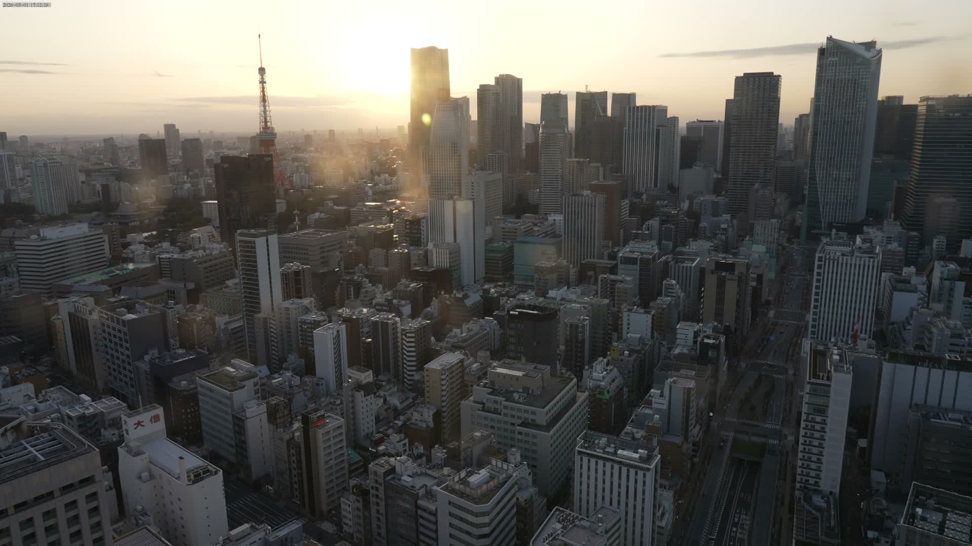 Tokyo West Skyline View from Shiodome Live Cam - Shiodome, Minato-ku, Tokyo, Kantō, Honshu, Japan