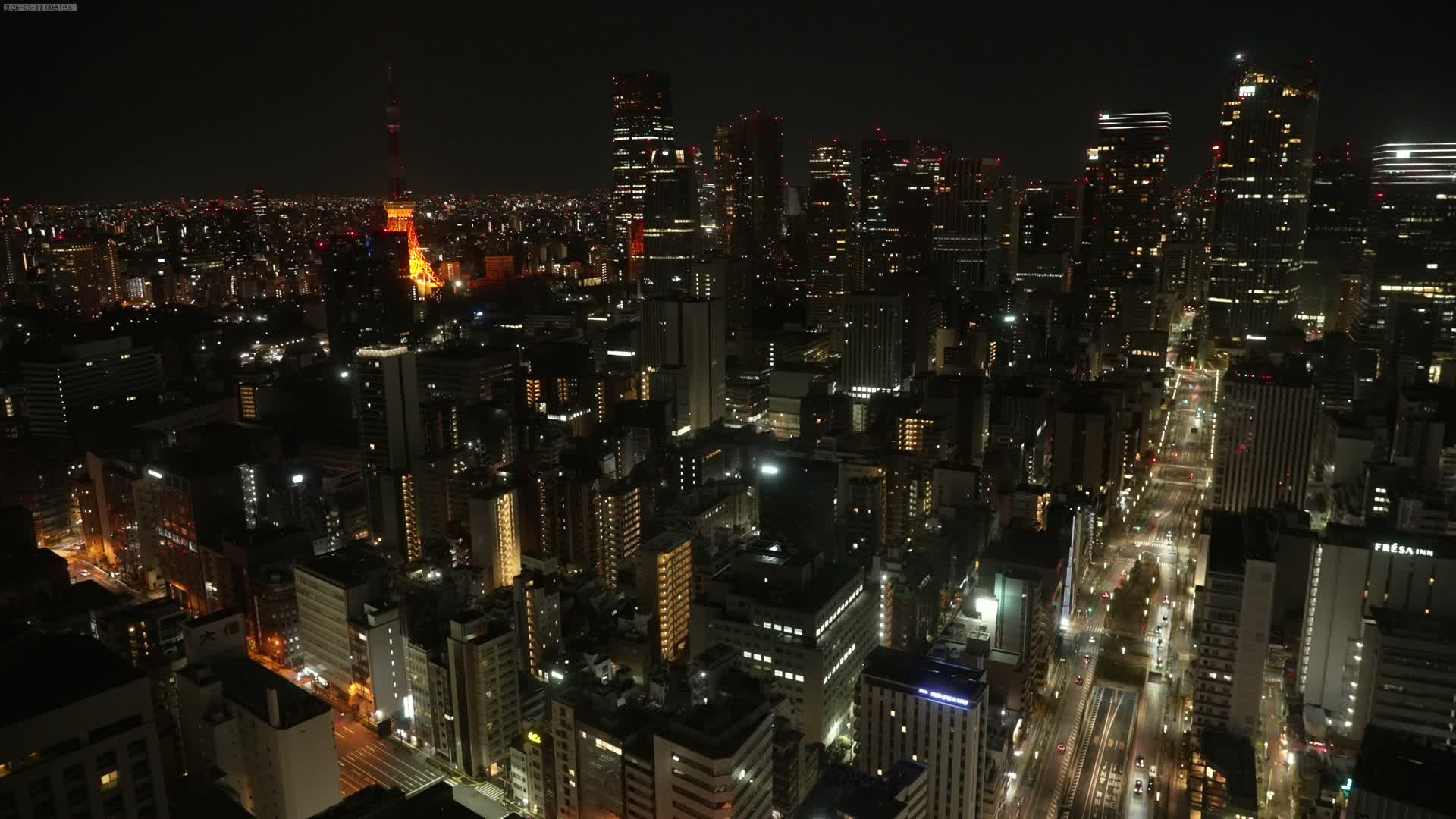 Tokyo West Skyline View from Shiodome Live Cam - Shiodome, Minato-ku, Tokyo, Kantō, Honshu, Japan
