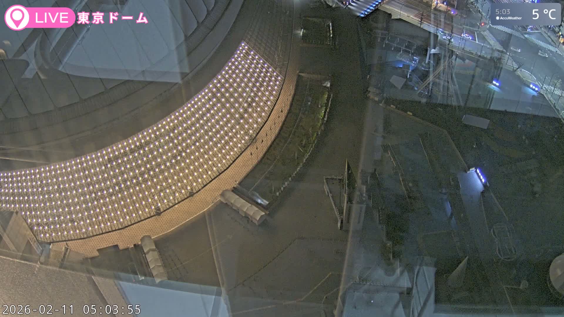 Tokyo Dome City & Tokyo Dome Stadium Live Cam  ( 東京ドームシティスタジアム ) Live Cam - 1 Chome, Koraku, Bunkyo-ku, Tokyo, Kantō, Honshu, Japan