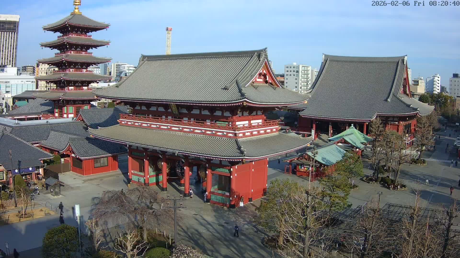 Tokyo, Sensoji Temple from Hozomon Gate Live Cam - 2 Chome, Asakusa, Taito-ku, Tokyo, Kantō, Honshu, Japan