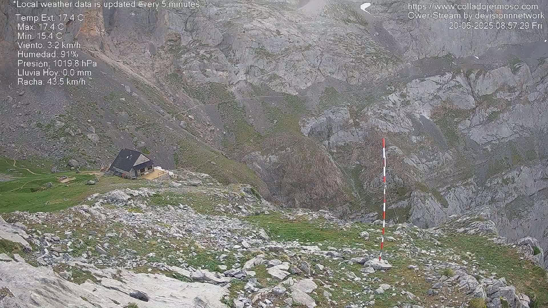 Picos de Europa Mountain Range Collado Jermoso Refuge Live Cam - León, Castila&Leon, Spain