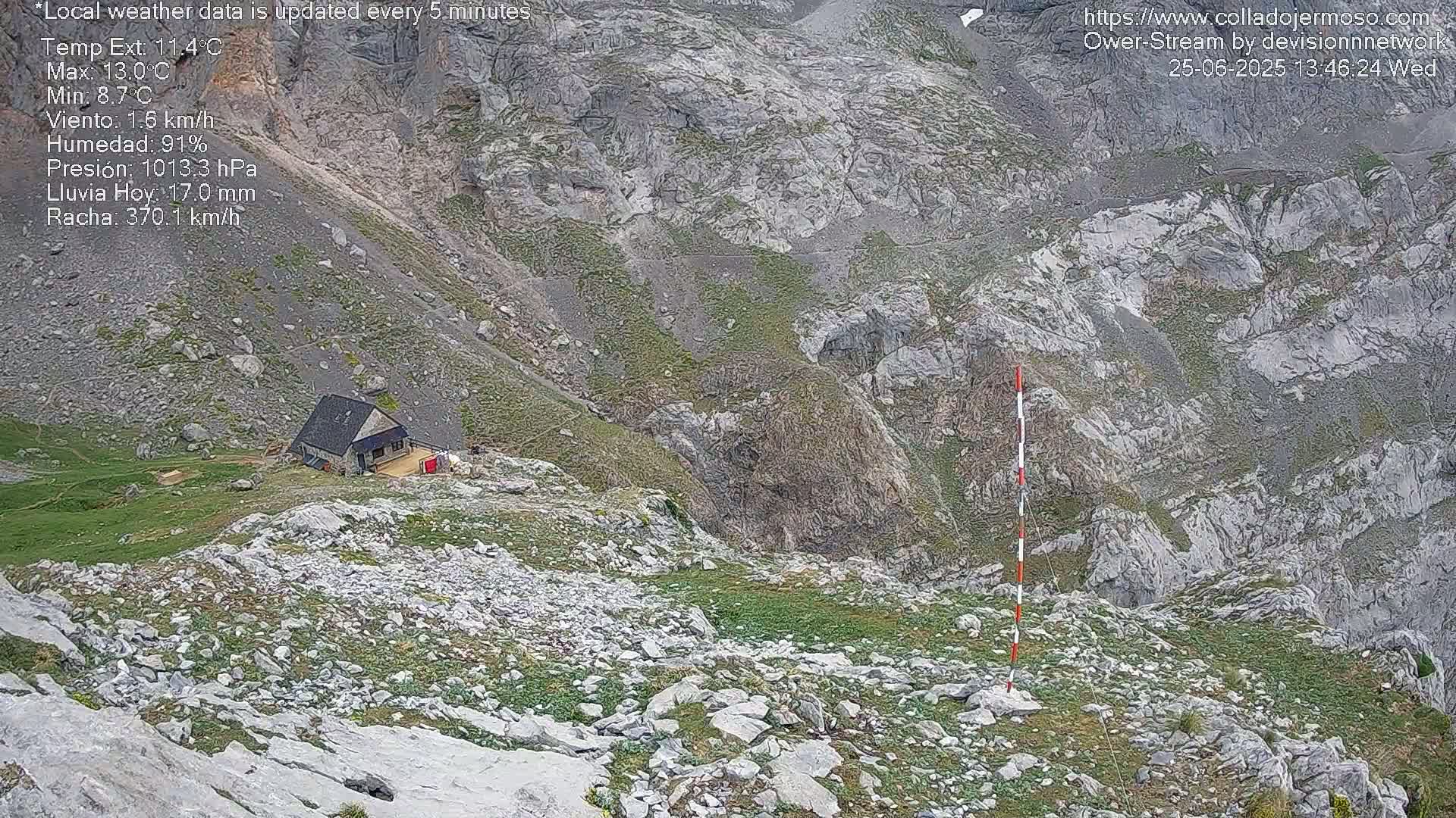 Picos de Europa Mountain Range Collado Jermoso Refuge Live Cam - León, Castila&Leon, Spain