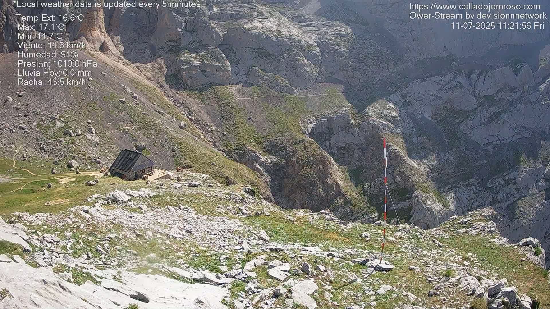 Picos de Europa Mountain Range Collado Jermoso Refuge Live Cam - León, Castila&Leon, Spain