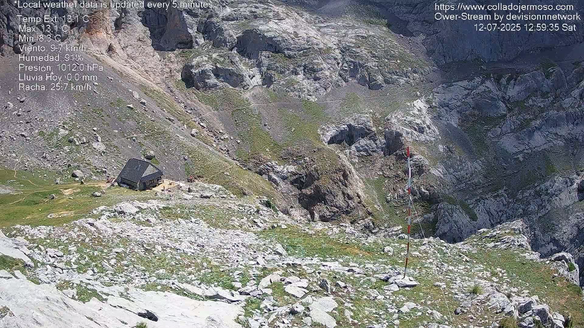Picos de Europa Mountain Range Collado Jermoso Refuge Live Cam - León, Castila&Leon, Spain