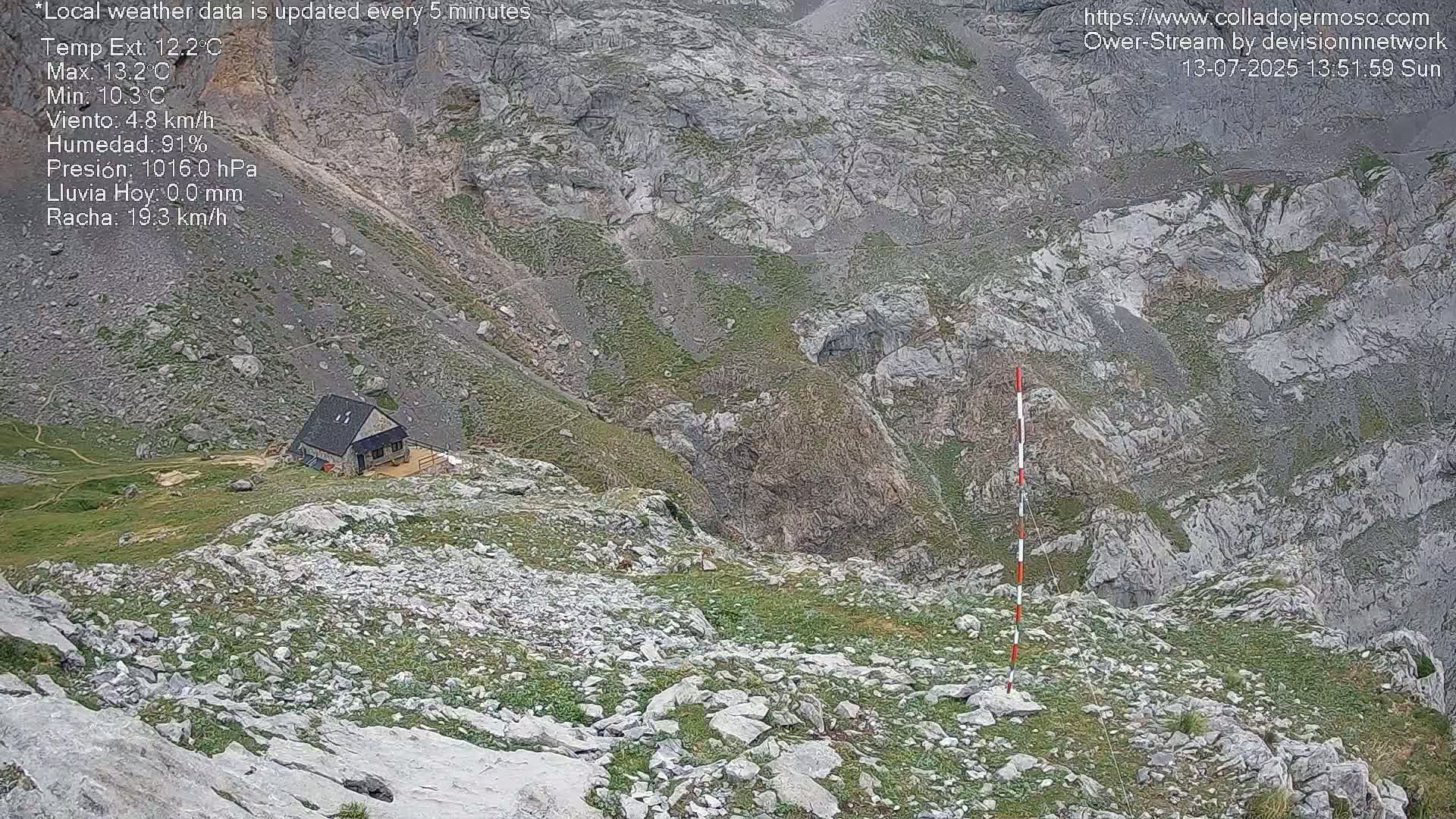 Picos de Europa Mountain Range Collado Jermoso Refuge Live Cam - León, Castila&Leon, Spain