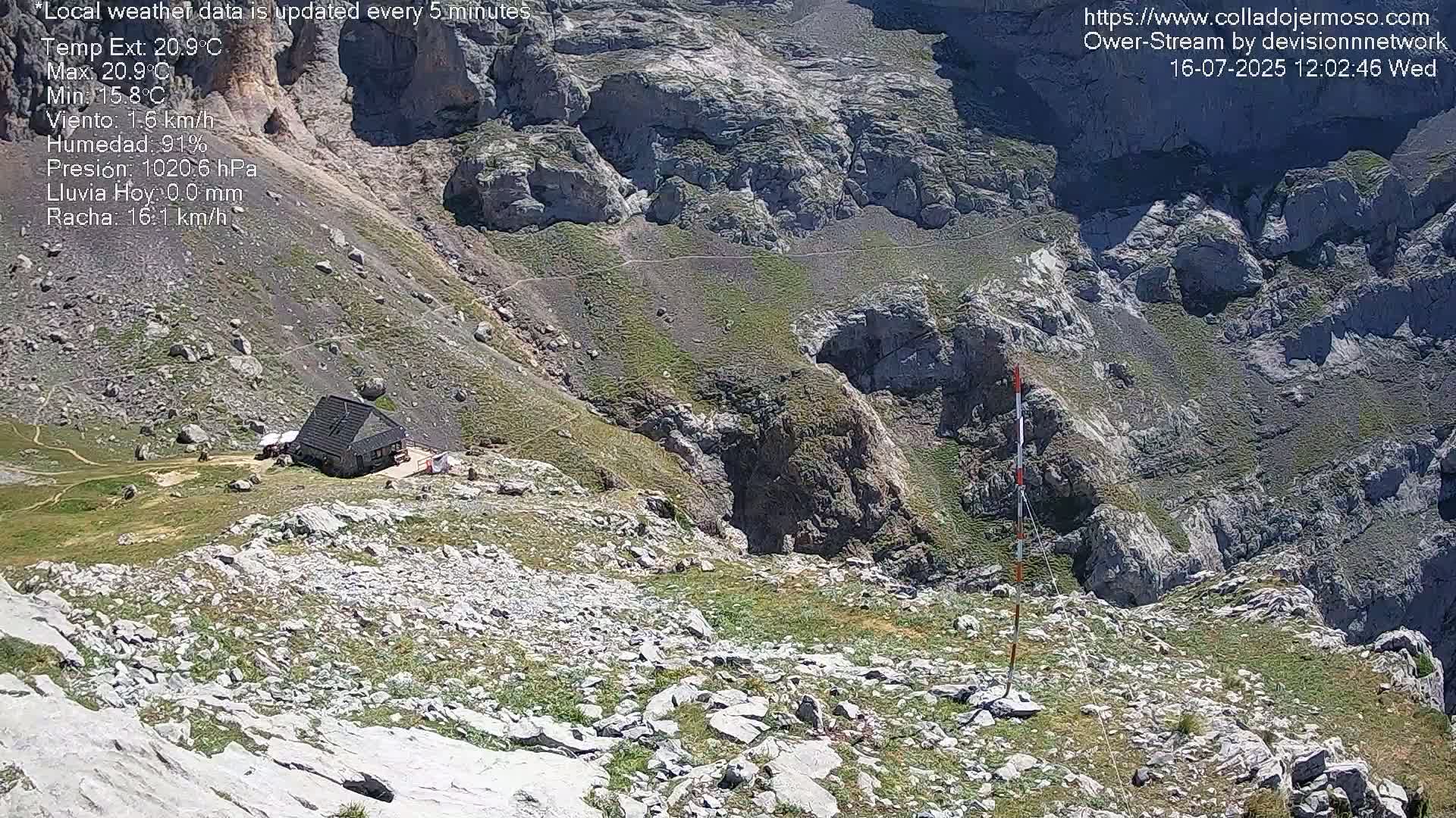 Picos de Europa Mountain Range Collado Jermoso Refuge Live Cam - León, Castila&Leon, Spain