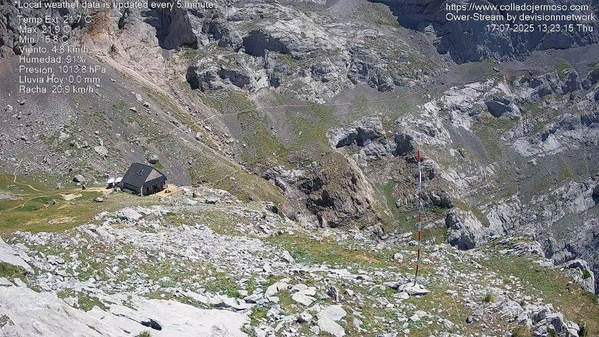 Picos de Europa Mountain Range Collado Jermoso Refuge Live Cam - León, Castila&Leon, Spain