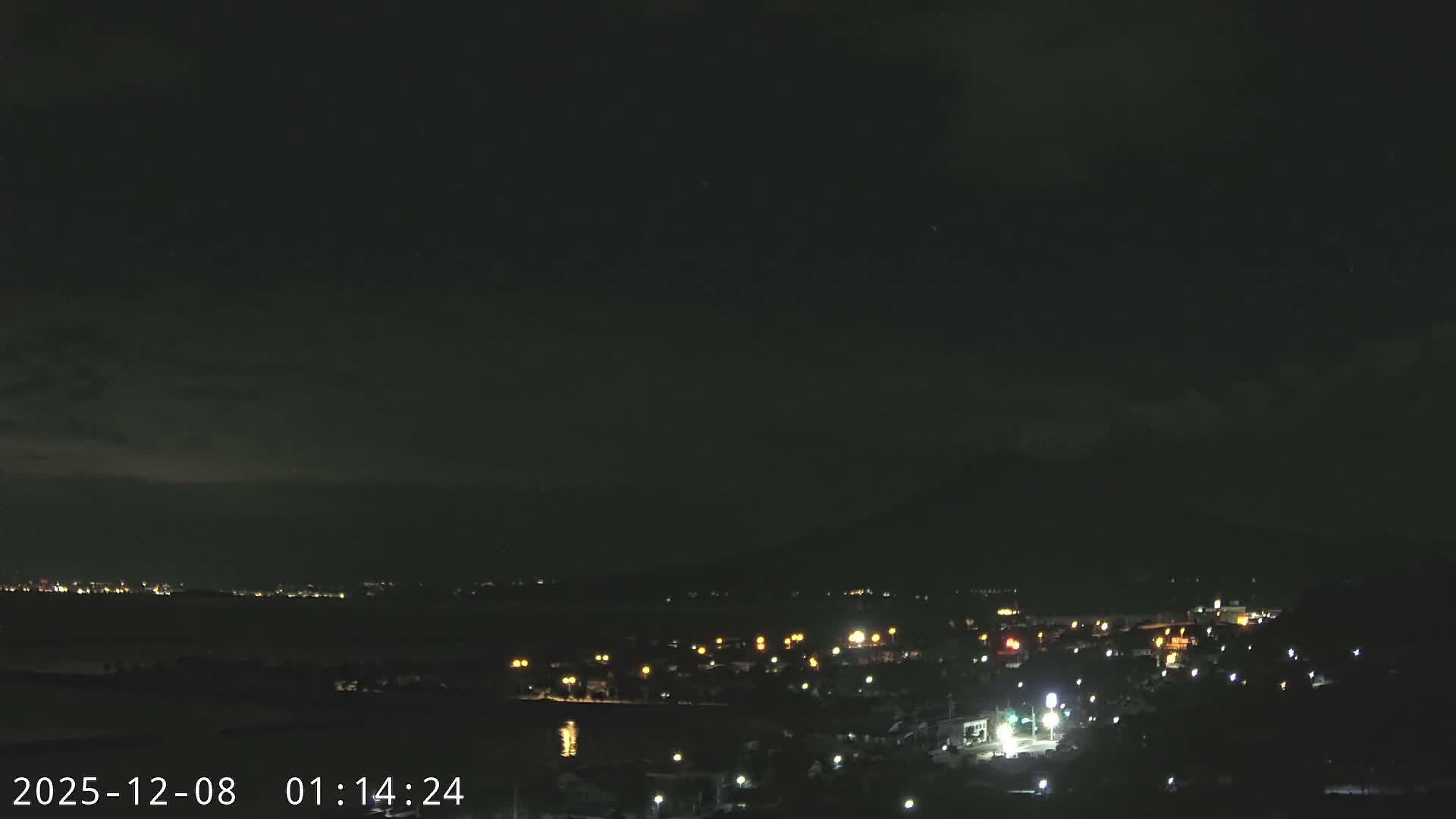 Tarumizu City Skyline & Sakurajima Living Volcano View ( 垂水市のスカイラインと桜島の活火山ビュー ) Live Cam - Hamabira, Tarumizu, Kagoshima Prefecture, Kyushu, Japan