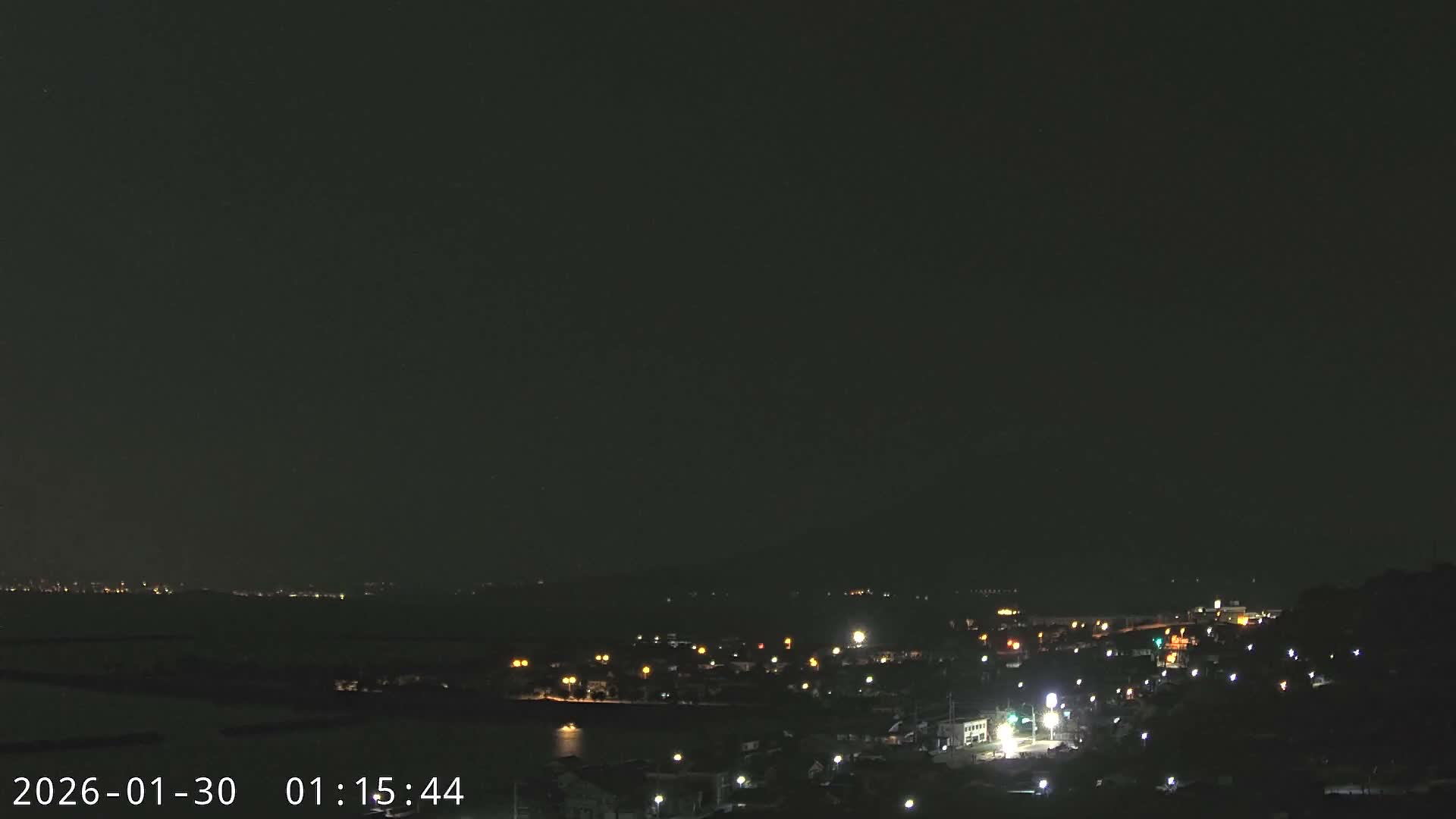 Tarumizu City Skyline & Sakurajima Living Volcano View ( 垂水市のスカイラインと桜島の活火山ビュー ) Live Cam - Hamabira, Tarumizu, Kagoshima Prefecture, Kyushu, Japan