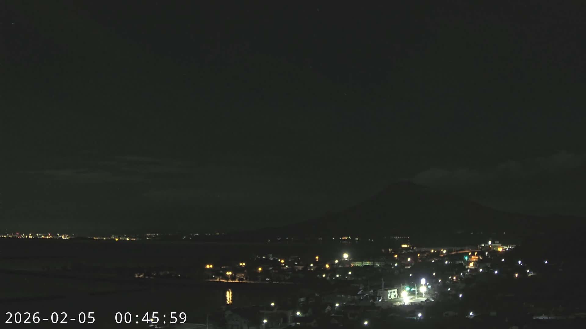 Tarumizu City Skyline & Sakurajima Living Volcano View ( 垂水市のスカイラインと桜島の活火山ビュー ) Live Cam - Hamabira, Tarumizu, Kagoshima Prefecture, Kyushu, Japan
