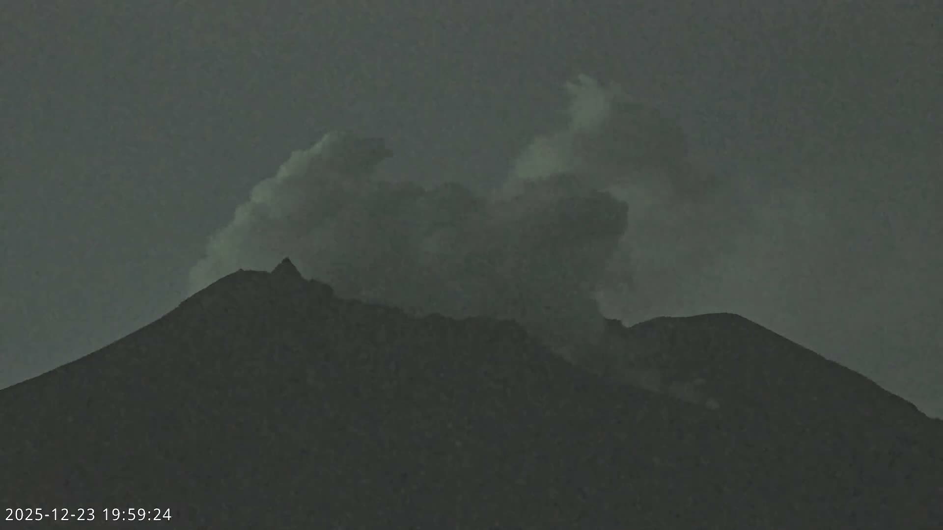 Sakurajima Living Volcano Craters Observation  from Tarumizu City ( 垂水市から桜島活火山火口を観察 ) Live Cam - Ichiki, Tarumizu, Kagoshima Prefecture, Kyushu, Japan