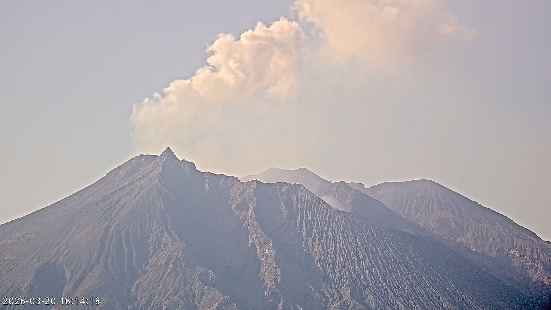 Sakurajima Living Volcano Craters Observation  from Tarumizu City ( 垂水市から桜島活火山火口を観察 ) Live Cam - Ichiki, Tarumizu, Kagoshima Prefecture, Kyushu, Japan