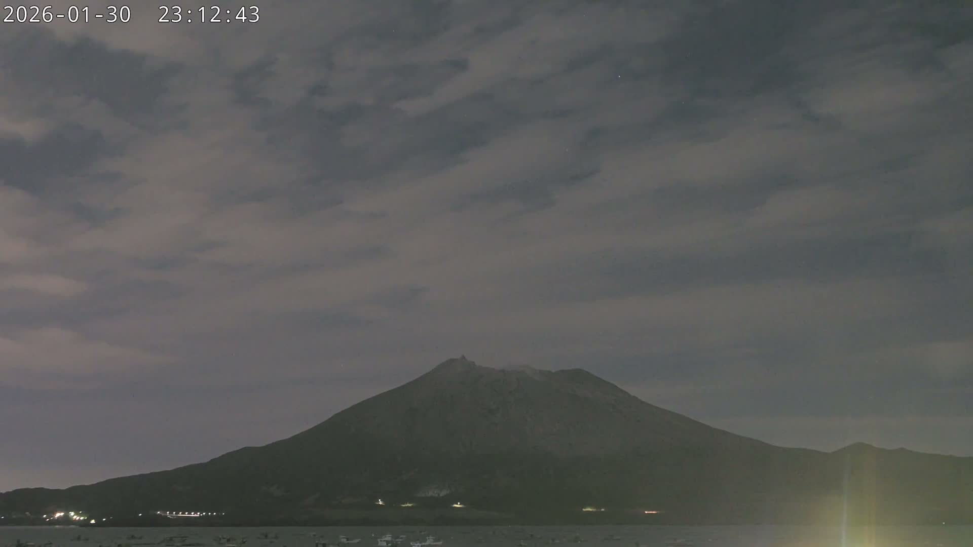 Tarumizu, Kaigata Fishing Port & Sakurajima Living Volcano View ( 垂水・貝潟漁港＆桜島リビングボルケーノビュー )  Live Cam - Kaigata, Tarumizu, Kagoshima Prefecture, Kyushu, Japan