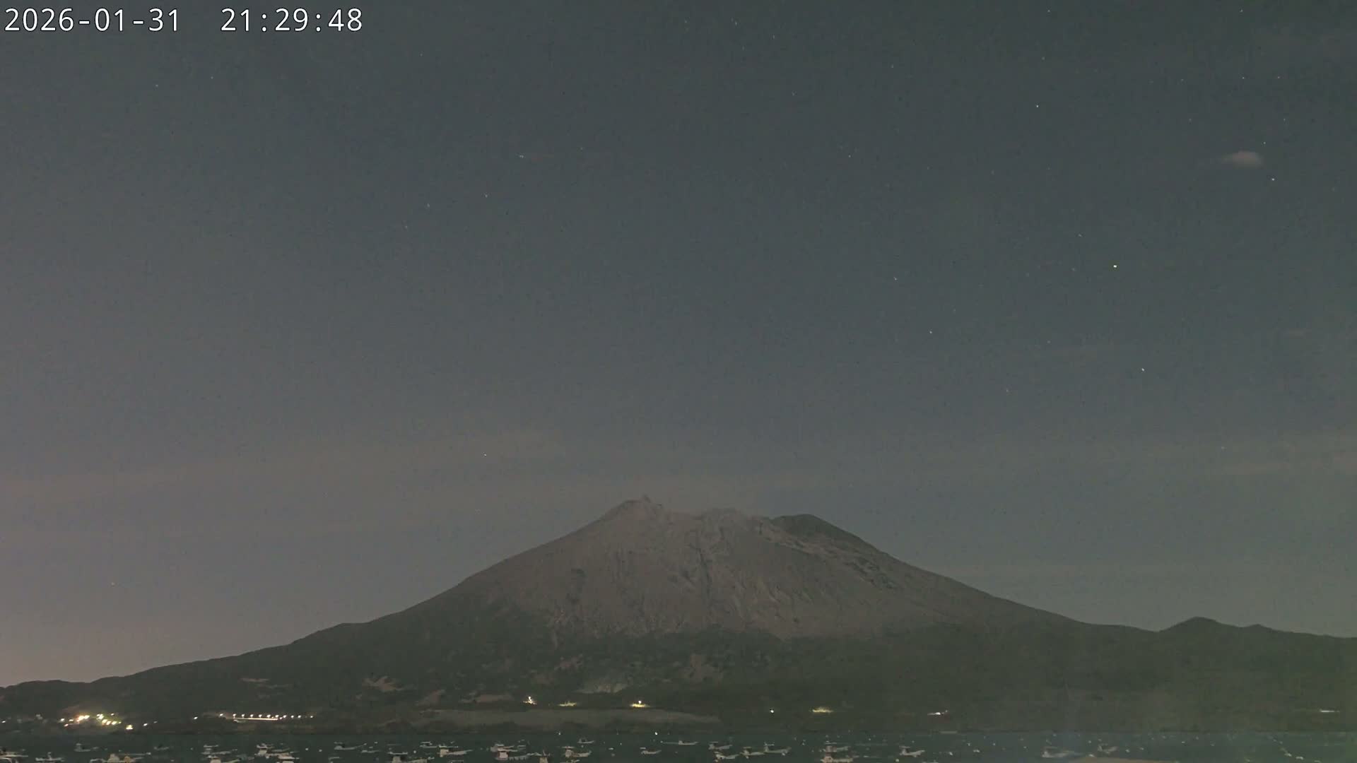 Tarumizu, Kaigata Fishing Port & Sakurajima Living Volcano View ( 垂水・貝潟漁港＆桜島リビングボルケーノビュー )  Live Cam - Kaigata, Tarumizu, Kagoshima Prefecture, Kyushu, Japan