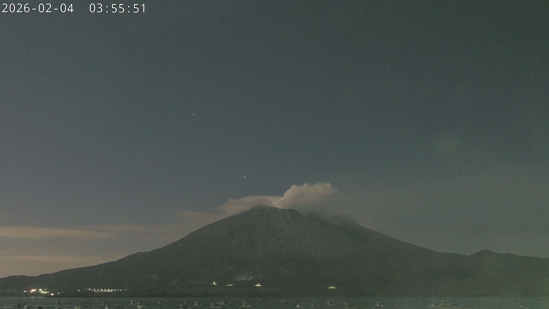 Tarumizu, Kaigata Fishing Port & Sakurajima Living Volcano View ( 垂水・貝潟漁港＆桜島リビングボルケーノビュー )  Live Cam - Kaigata, Tarumizu, Kagoshima Prefecture, Kyushu, Japan