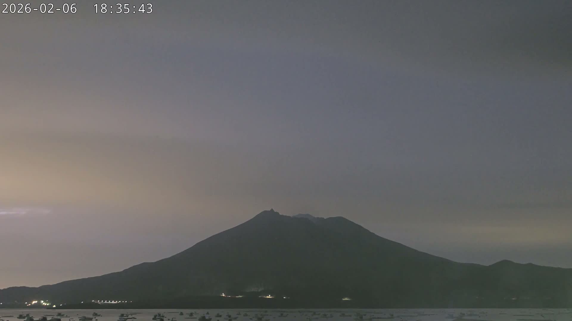 Tarumizu, Kaigata Fishing Port & Sakurajima Living Volcano View ( 垂水・貝潟漁港＆桜島リビングボルケーノビュー )  Live Cam - Kaigata, Tarumizu, Kagoshima Prefecture, Kyushu, Japan