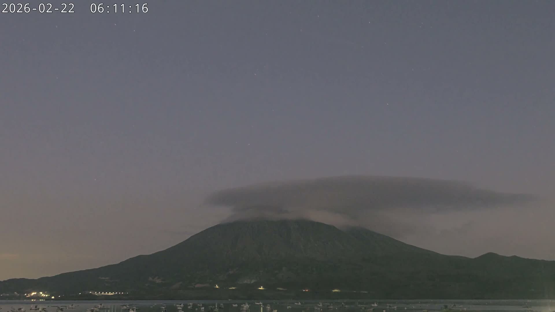 Tarumizu, Kaigata Fishing Port & Sakurajima Living Volcano View ( 垂水・貝潟漁港＆桜島リビングボルケーノビュー )  Live Cam - Kaigata, Tarumizu, Kagoshima Prefecture, Kyushu, Japan