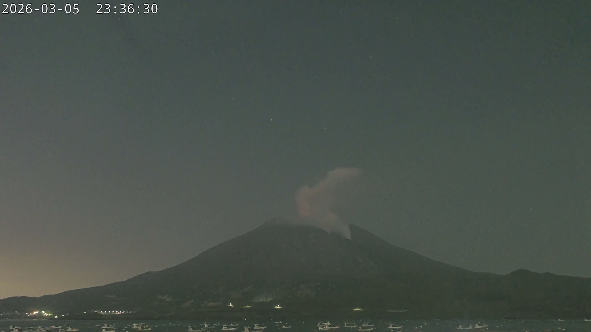 Tarumizu, Kaigata Fishing Port & Sakurajima Living Volcano View ( 垂水・貝潟漁港＆桜島リビングボルケーノビュー )  Live Cam - Kaigata, Tarumizu, Kagoshima Prefecture, Kyushu, Japan