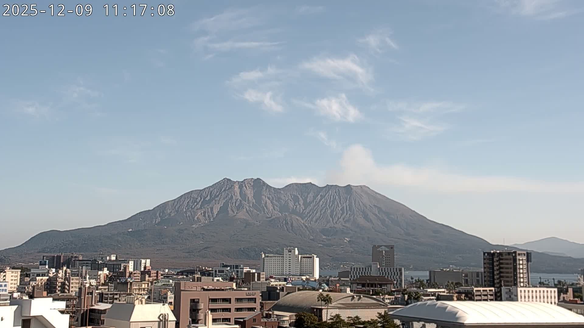 Kagoshima City Skyline & Sakurajima Living Volcano View ( 鹿児島市街のスカイラインと桜島の活火山 ) Live Cam - Kamoikeshinmachi, Kagoshima, Kagoshima Prefecture, Kyushu, Japan