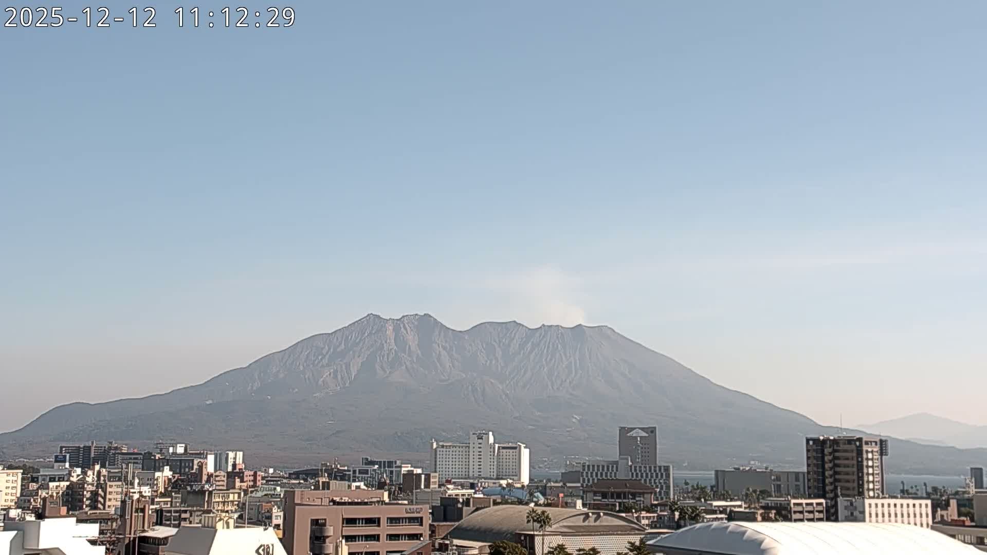 Kagoshima City Skyline & Sakurajima Living Volcano View ( 鹿児島市街のスカイラインと桜島の活火山 ) Live Cam - Kamoikeshinmachi, Kagoshima, Kagoshima Prefecture, Kyushu, Japan