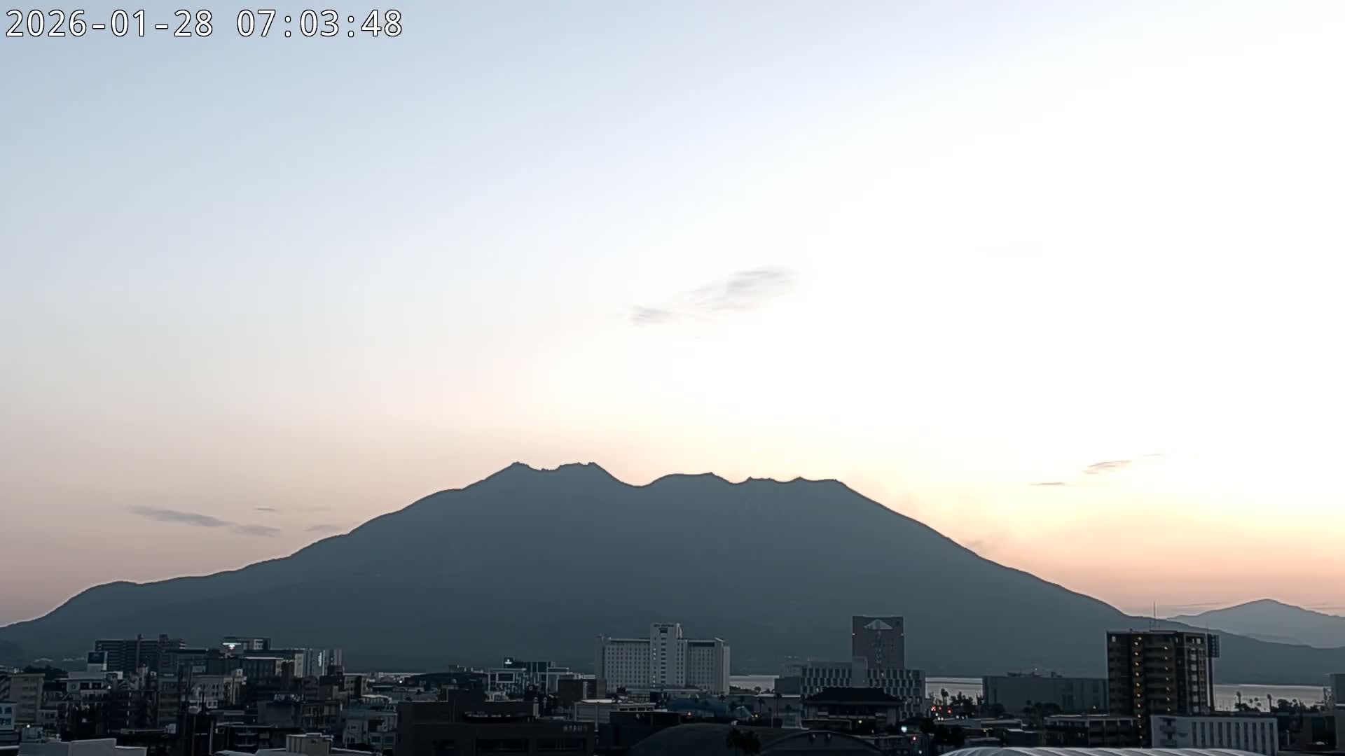 Kagoshima City Skyline & Sakurajima Living Volcano View ( 鹿児島市街のスカイラインと桜島の活火山 ) Live Cam - Kamoikeshinmachi, Kagoshima, Kagoshima Prefecture, Kyushu, Japan