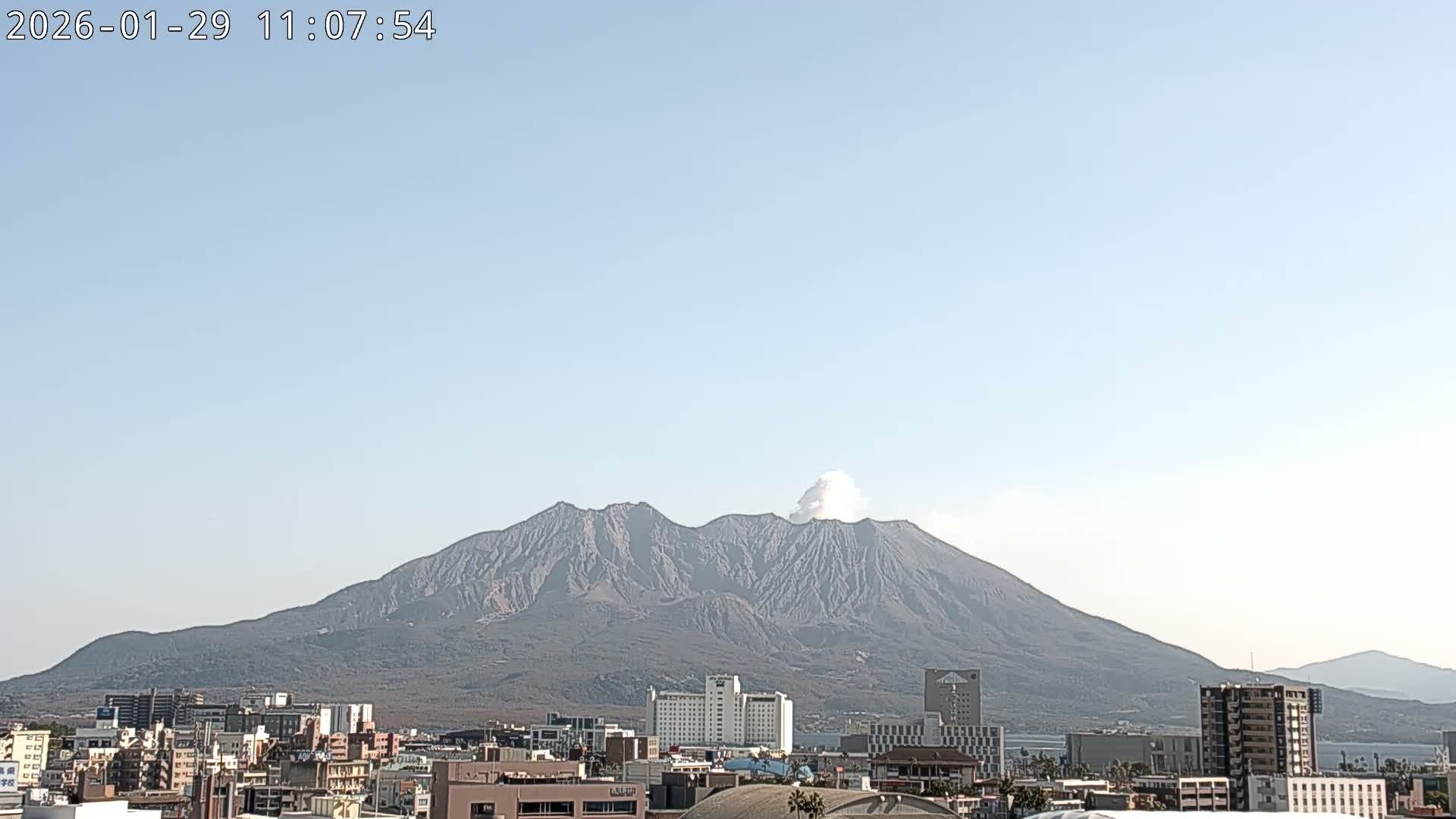 Kagoshima City Skyline & Sakurajima Living Volcano View ( 鹿児島市街のスカイラインと桜島の活火山 ) Live Cam - Kamoikeshinmachi, Kagoshima, Kagoshima Prefecture, Kyushu, Japan