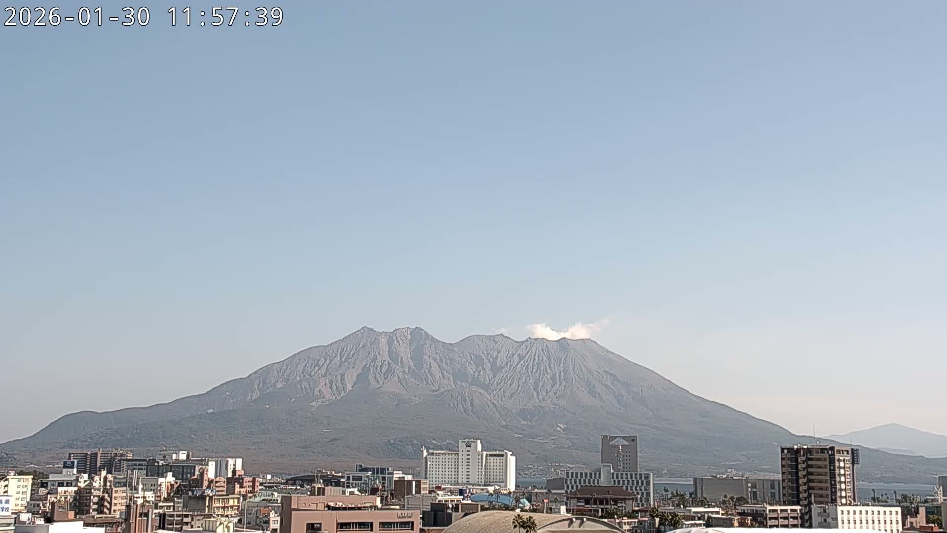 Kagoshima City Skyline & Sakurajima Living Volcano View ( 鹿児島市街のスカイラインと桜島の活火山 ) Live Cam - Kamoikeshinmachi, Kagoshima, Kagoshima Prefecture, Kyushu, Japan