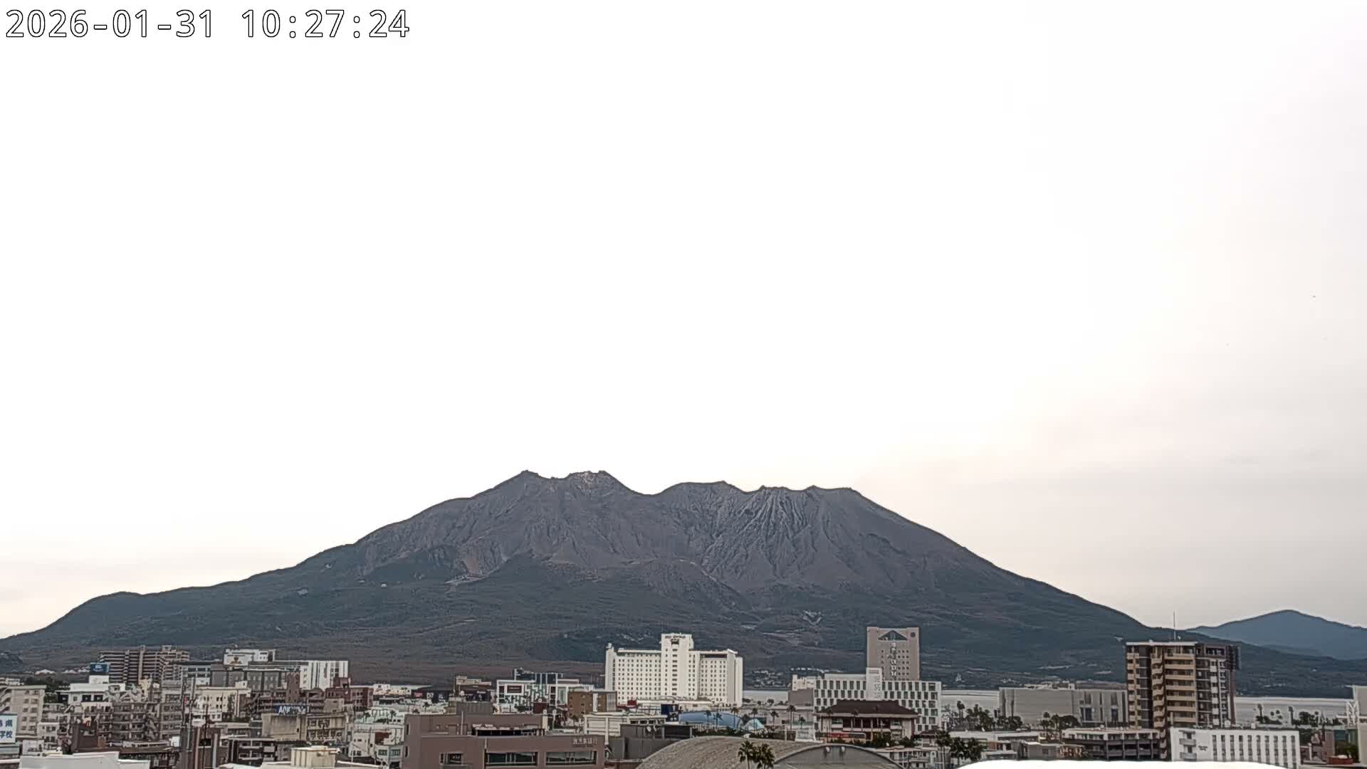 Kagoshima City Skyline & Sakurajima Living Volcano View ( 鹿児島市街のスカイラインと桜島の活火山 ) Live Cam - Kamoikeshinmachi, Kagoshima, Kagoshima Prefecture, Kyushu, Japan