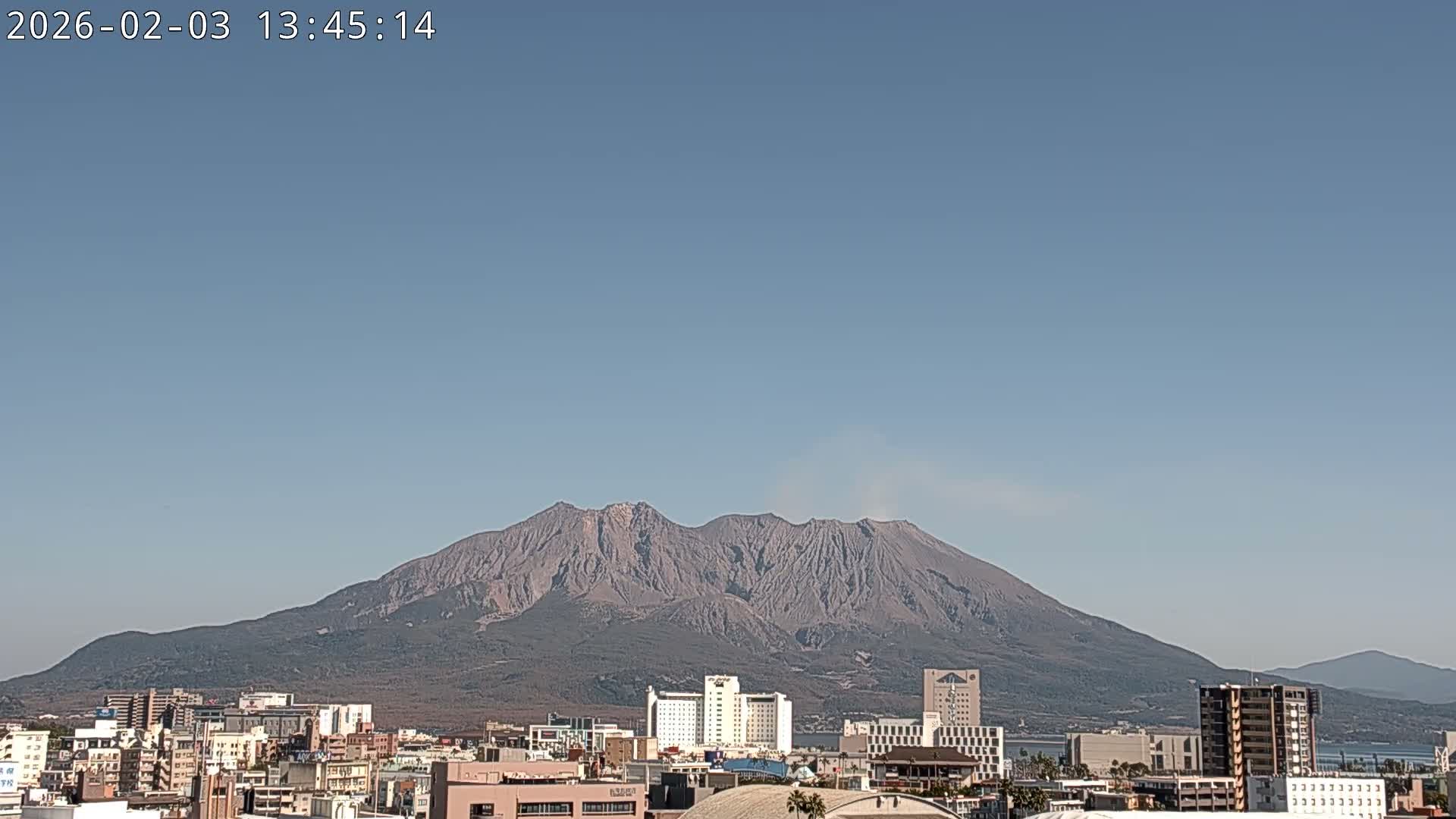 Kagoshima City Skyline & Sakurajima Living Volcano View ( 鹿児島市街のスカイラインと桜島の活火山 ) Live Cam - Kamoikeshinmachi, Kagoshima, Kagoshima Prefecture, Kyushu, Japan