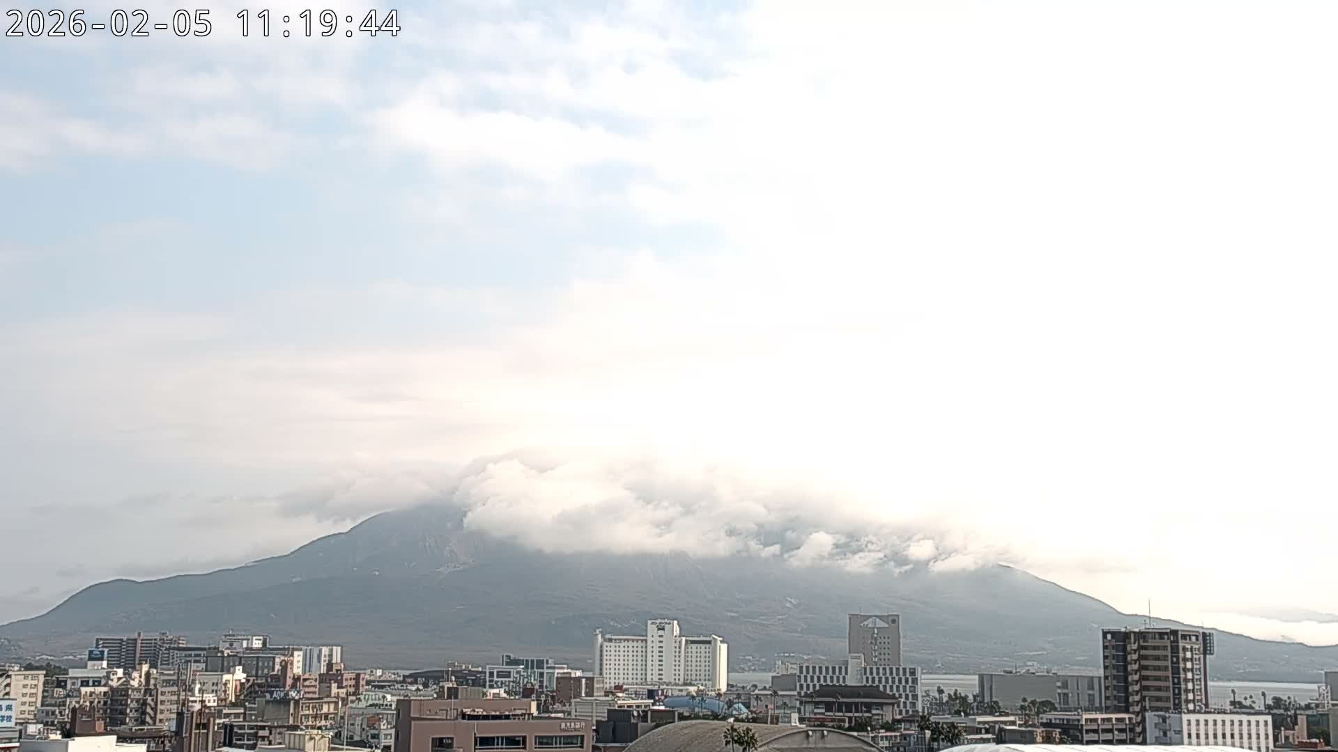 Kagoshima City Skyline & Sakurajima Living Volcano View ( 鹿児島市街のスカイラインと桜島の活火山 ) Live Cam - Kamoikeshinmachi, Kagoshima, Kagoshima Prefecture, Kyushu, Japan