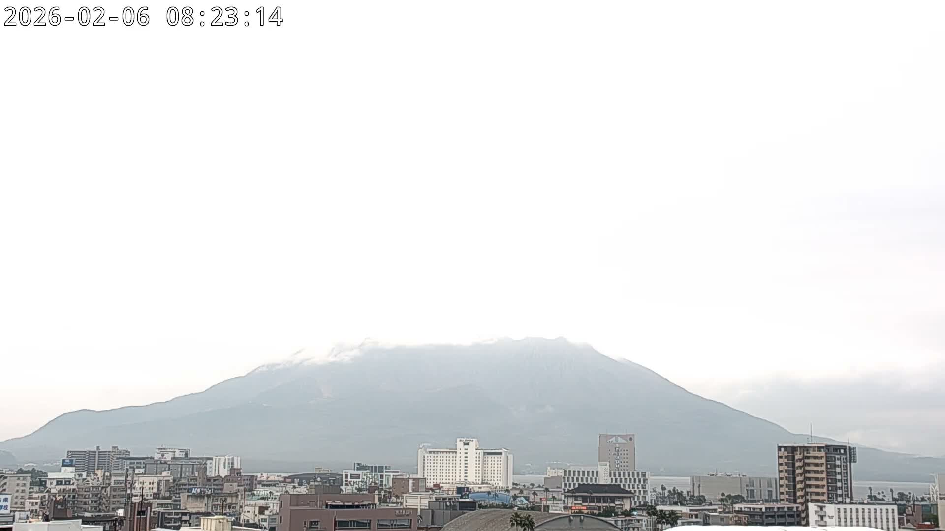 Kagoshima City Skyline & Sakurajima Living Volcano View ( 鹿児島市街のスカイラインと桜島の活火山 ) Live Cam - Kamoikeshinmachi, Kagoshima, Kagoshima Prefecture, Kyushu, Japan