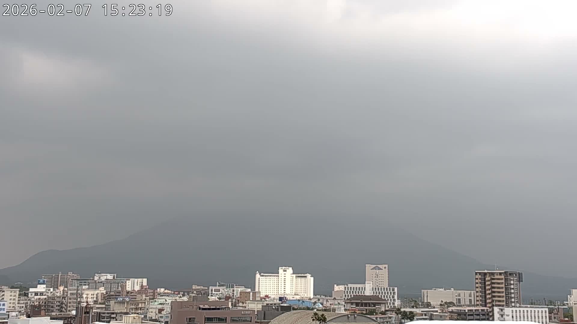 Kagoshima City Skyline & Sakurajima Living Volcano View ( 鹿児島市街のスカイラインと桜島の活火山 ) Live Cam - Kamoikeshinmachi, Kagoshima, Kagoshima Prefecture, Kyushu, Japan