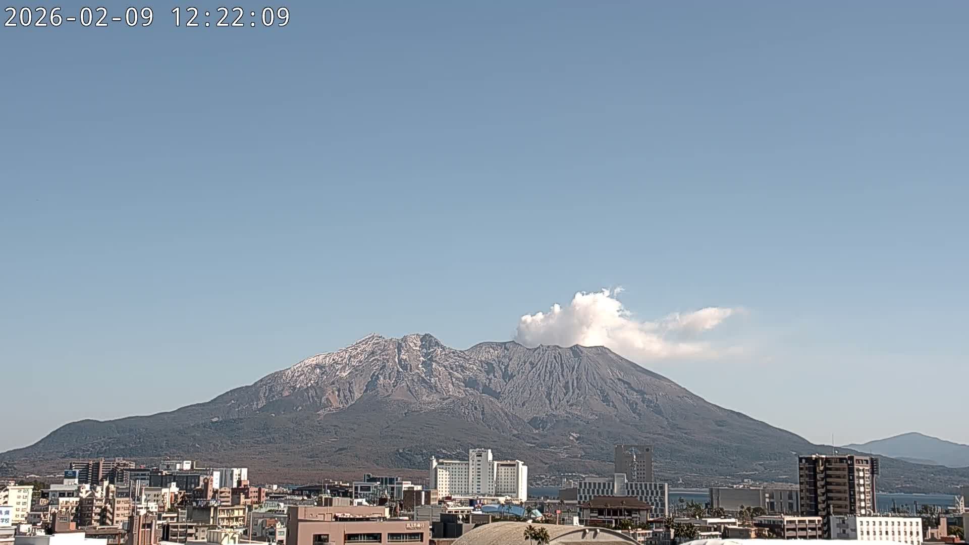 Kagoshima City Skyline & Sakurajima Living Volcano View ( 鹿児島市街のスカイラインと桜島の活火山 ) Live Cam - Kamoikeshinmachi, Kagoshima, Kagoshima Prefecture, Kyushu, Japan