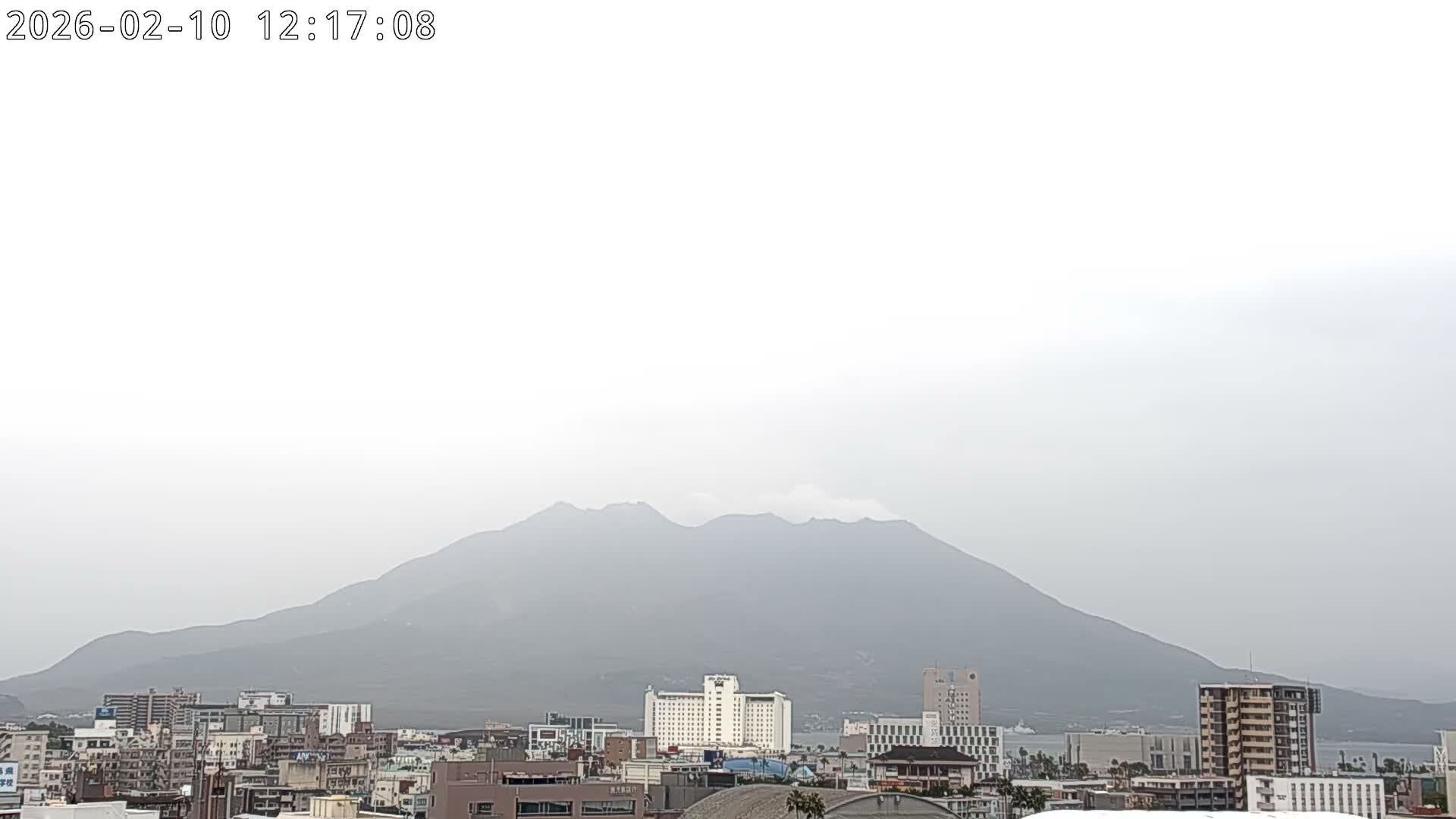 Kagoshima City Skyline & Sakurajima Living Volcano View ( 鹿児島市街のスカイラインと桜島の活火山 ) Live Cam - Kamoikeshinmachi, Kagoshima, Kagoshima Prefecture, Kyushu, Japan
