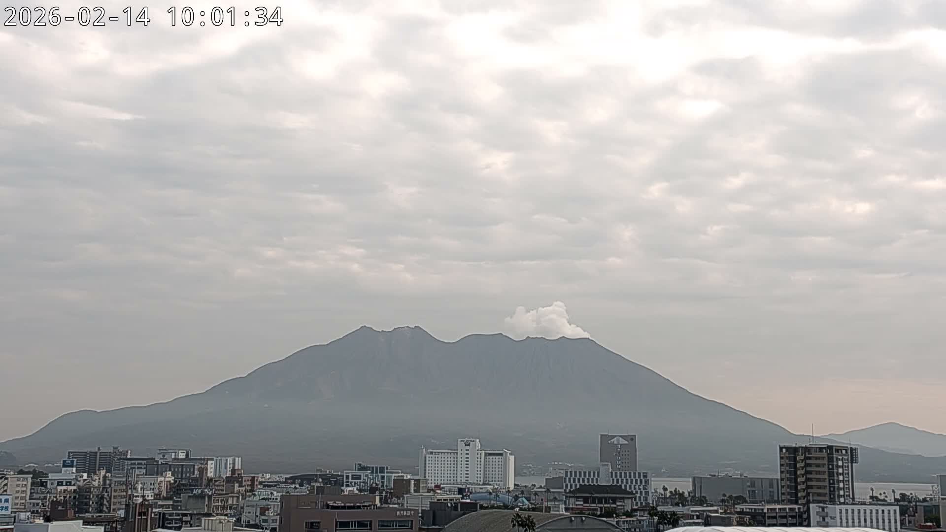 Kagoshima City Skyline & Sakurajima Living Volcano View ( 鹿児島市街のスカイラインと桜島の活火山 ) Live Cam - Kamoikeshinmachi, Kagoshima, Kagoshima Prefecture, Kyushu, Japan