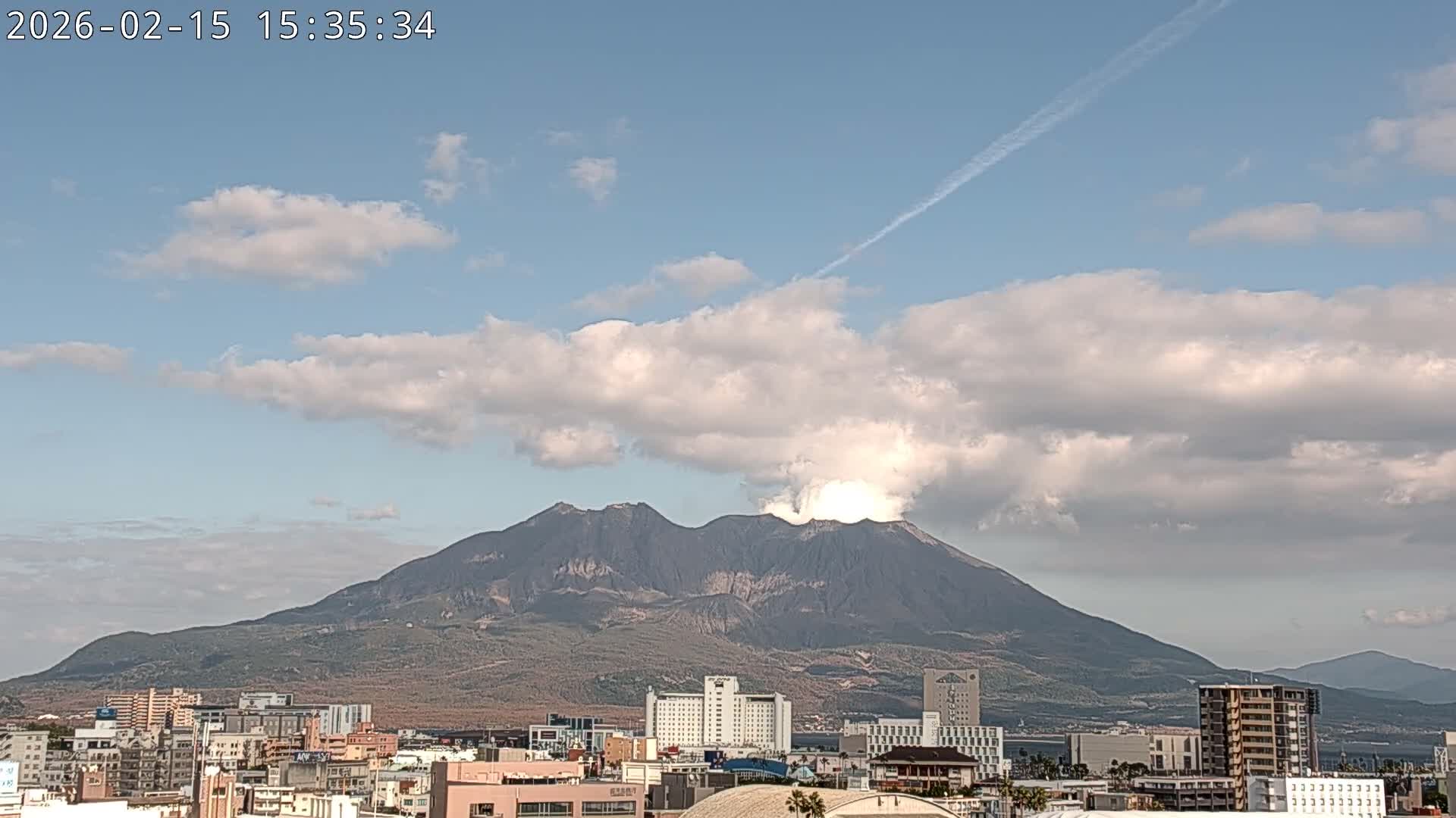 Kagoshima City Skyline & Sakurajima Living Volcano View ( 鹿児島市街のスカイラインと桜島の活火山 ) Live Cam - Kamoikeshinmachi, Kagoshima, Kagoshima Prefecture, Kyushu, Japan