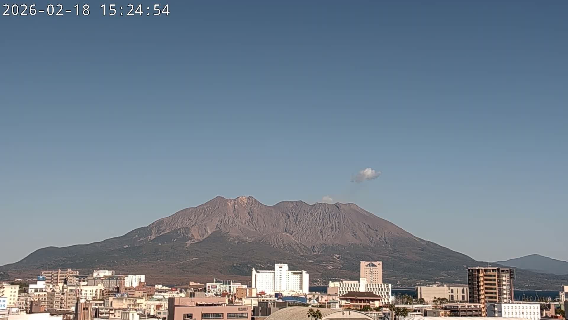 Kagoshima City Skyline & Sakurajima Living Volcano View ( 鹿児島市街のスカイラインと桜島の活火山 ) Live Cam - Kamoikeshinmachi, Kagoshima, Kagoshima Prefecture, Kyushu, Japan