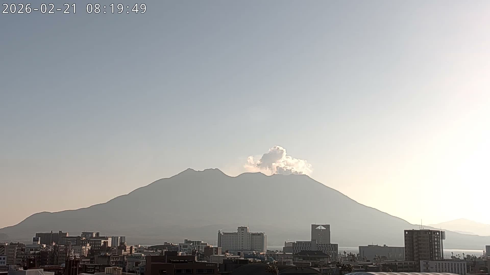 Kagoshima City Skyline & Sakurajima Living Volcano View ( 鹿児島市街のスカイラインと桜島の活火山 ) Live Cam - Kamoikeshinmachi, Kagoshima, Kagoshima Prefecture, Kyushu, Japan