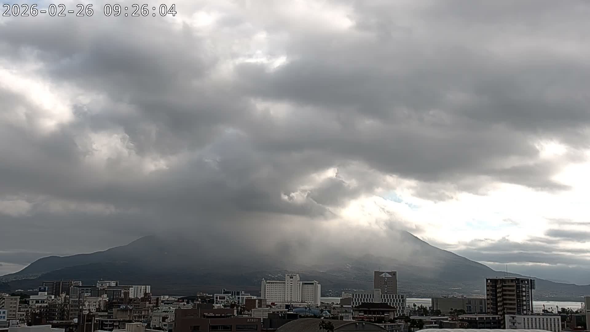 Kagoshima City Skyline & Sakurajima Living Volcano View ( 鹿児島市街のスカイラインと桜島の活火山 ) Live Cam - Kamoikeshinmachi, Kagoshima, Kagoshima Prefecture, Kyushu, Japan