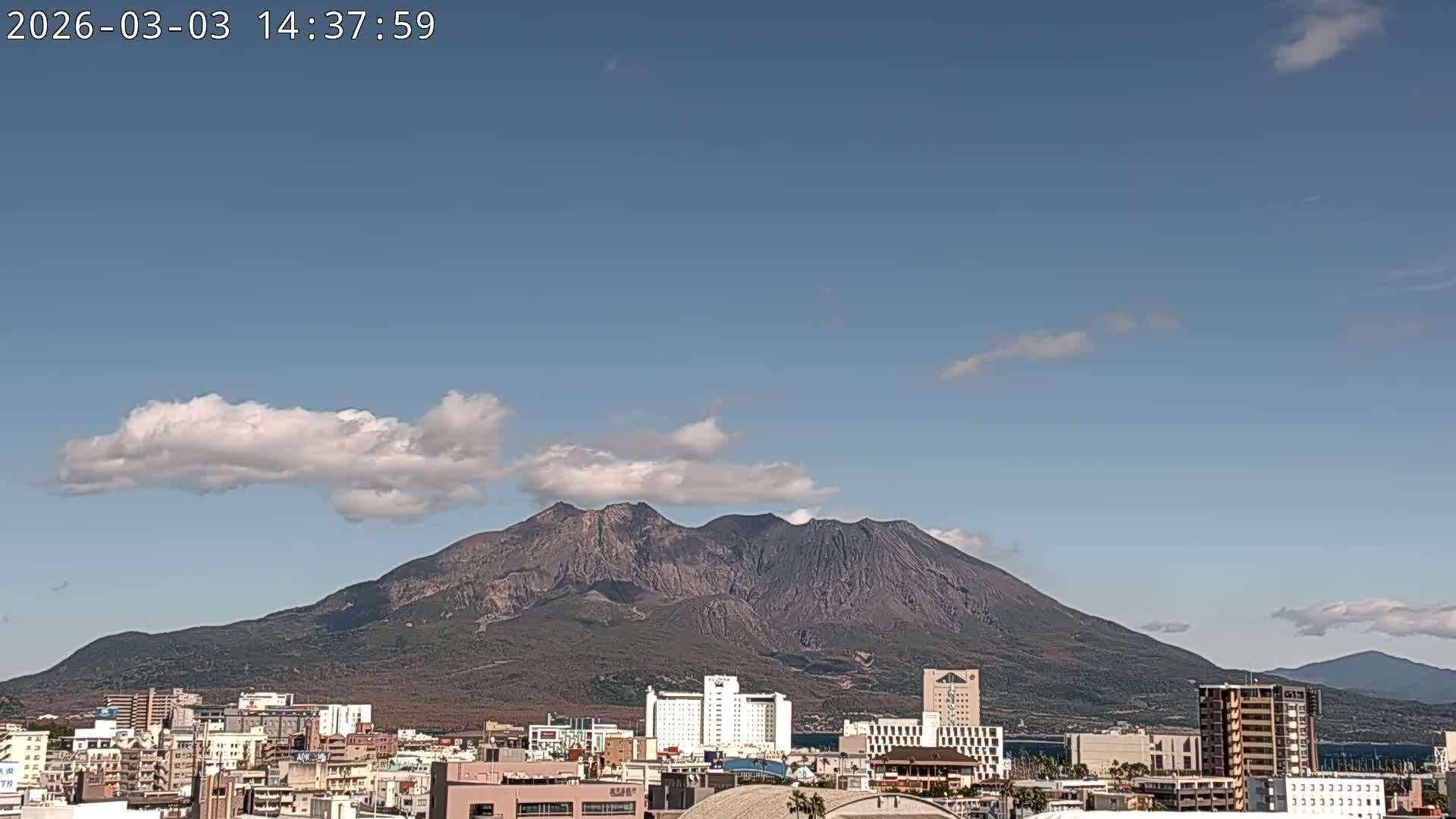 Kagoshima City Skyline & Sakurajima Living Volcano View ( 鹿児島市街のスカイラインと桜島の活火山 ) Live Cam - Kamoikeshinmachi, Kagoshima, Kagoshima Prefecture, Kyushu, Japan