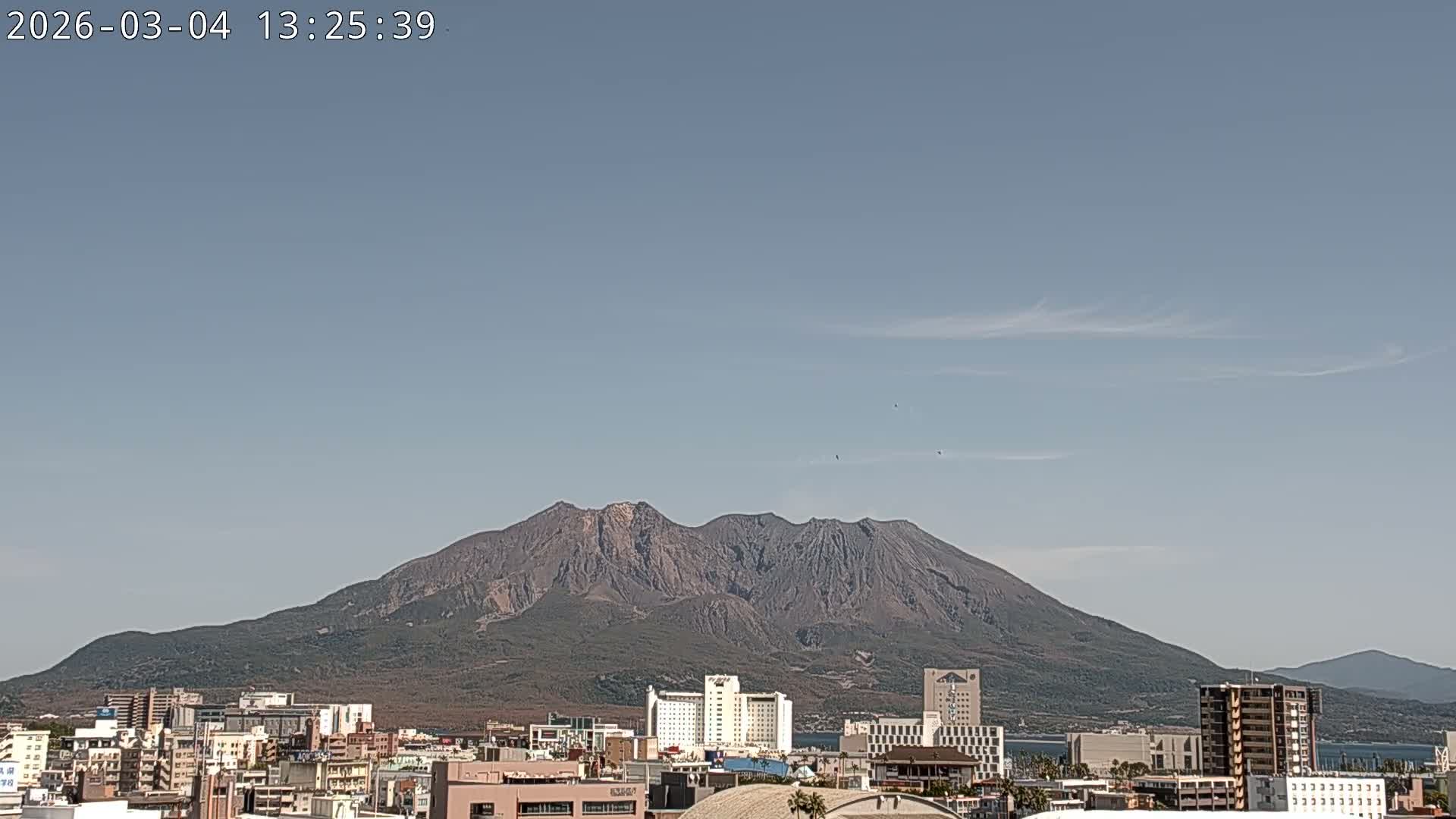Kagoshima City Skyline & Sakurajima Living Volcano View ( 鹿児島市街のスカイラインと桜島の活火山 ) Live Cam - Kamoikeshinmachi, Kagoshima, Kagoshima Prefecture, Kyushu, Japan
